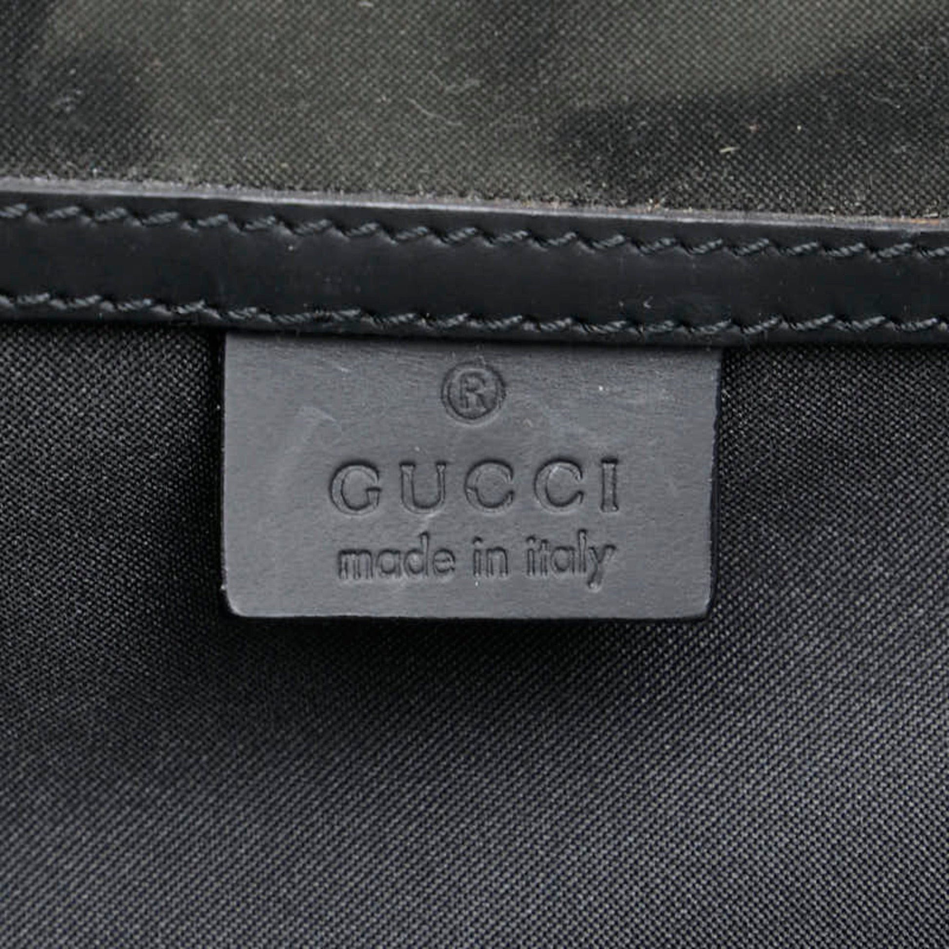 Gucci Black Nylon Leather Boston Bag