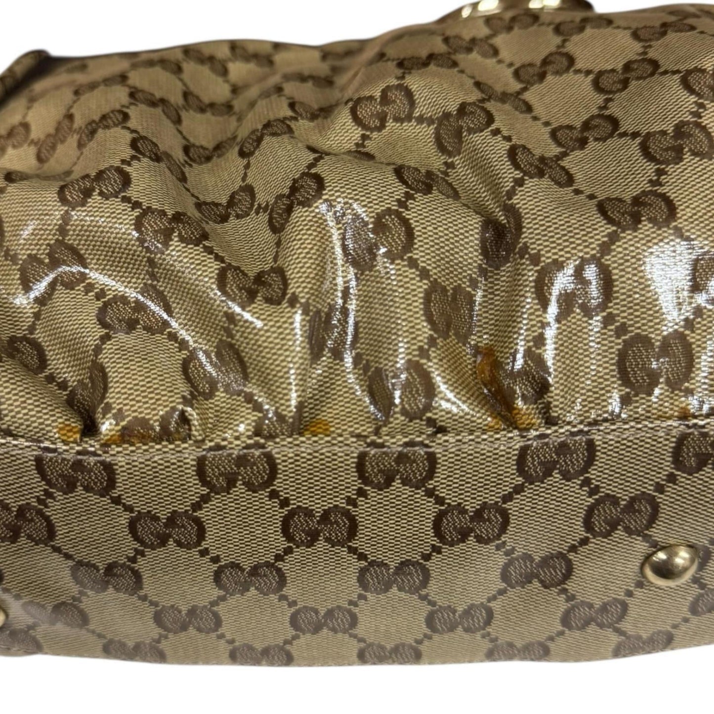 Gucci Brown Pvc Coated Canvas Tote Bag