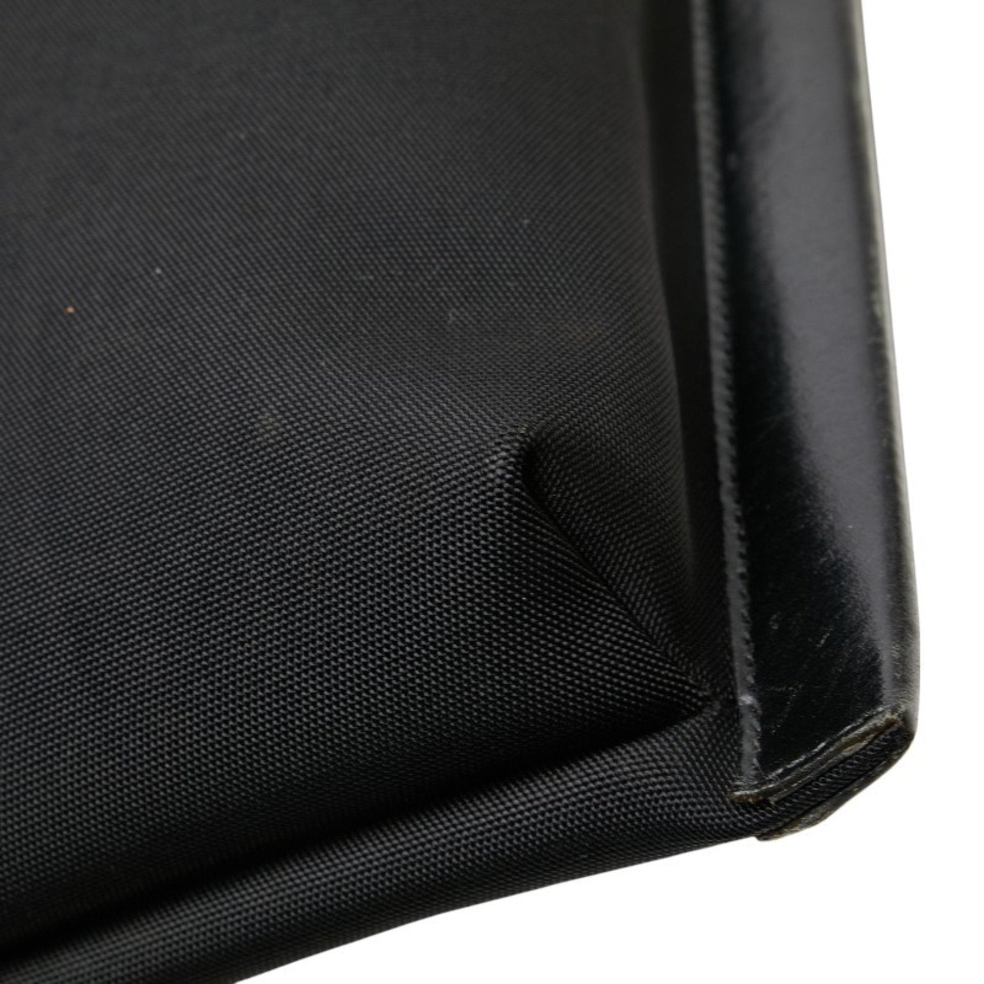 Gucci Black Leather Nylon Canvas Shoulder Bag
