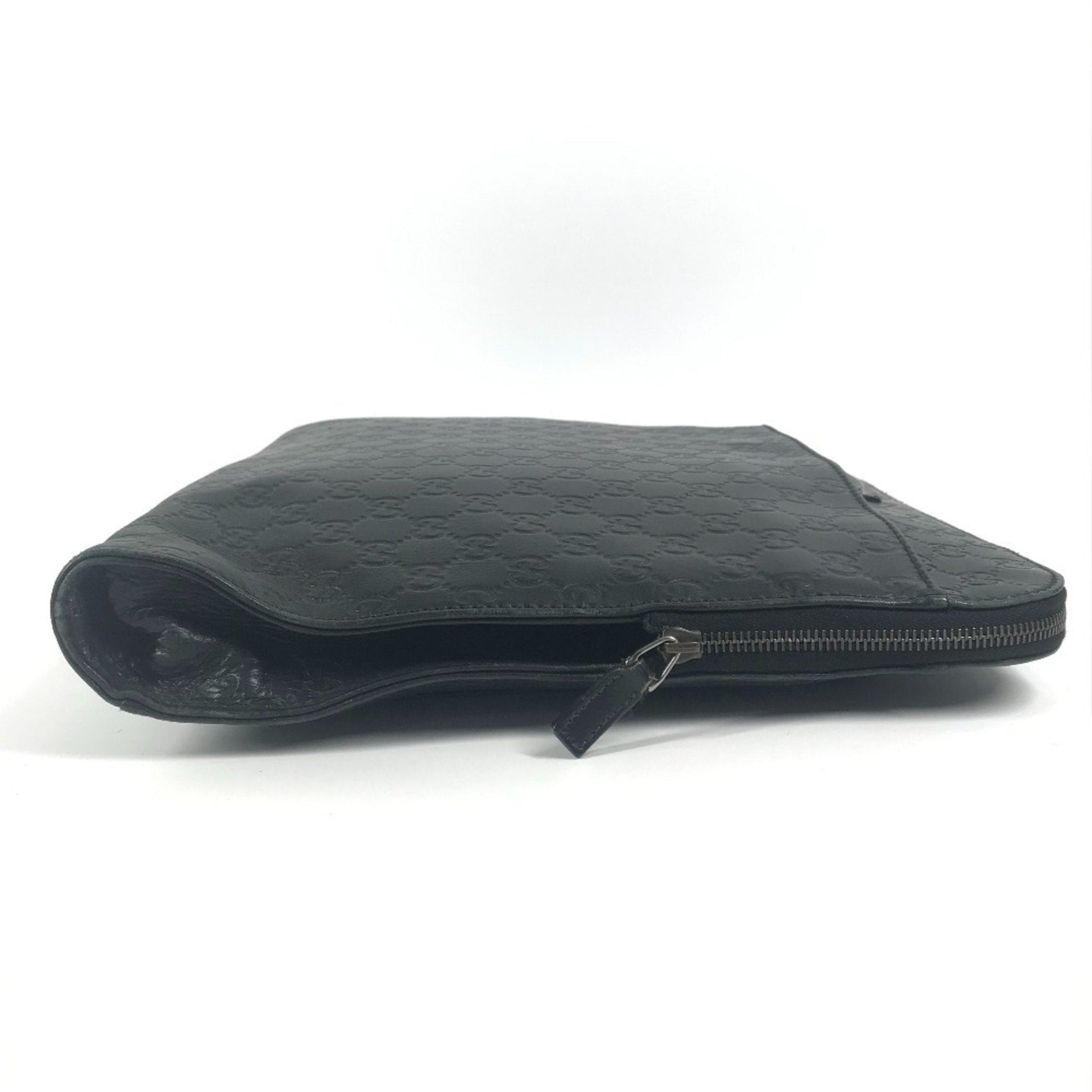 Gucci Black Gg Leather Briefcase Handbag Tote Bag