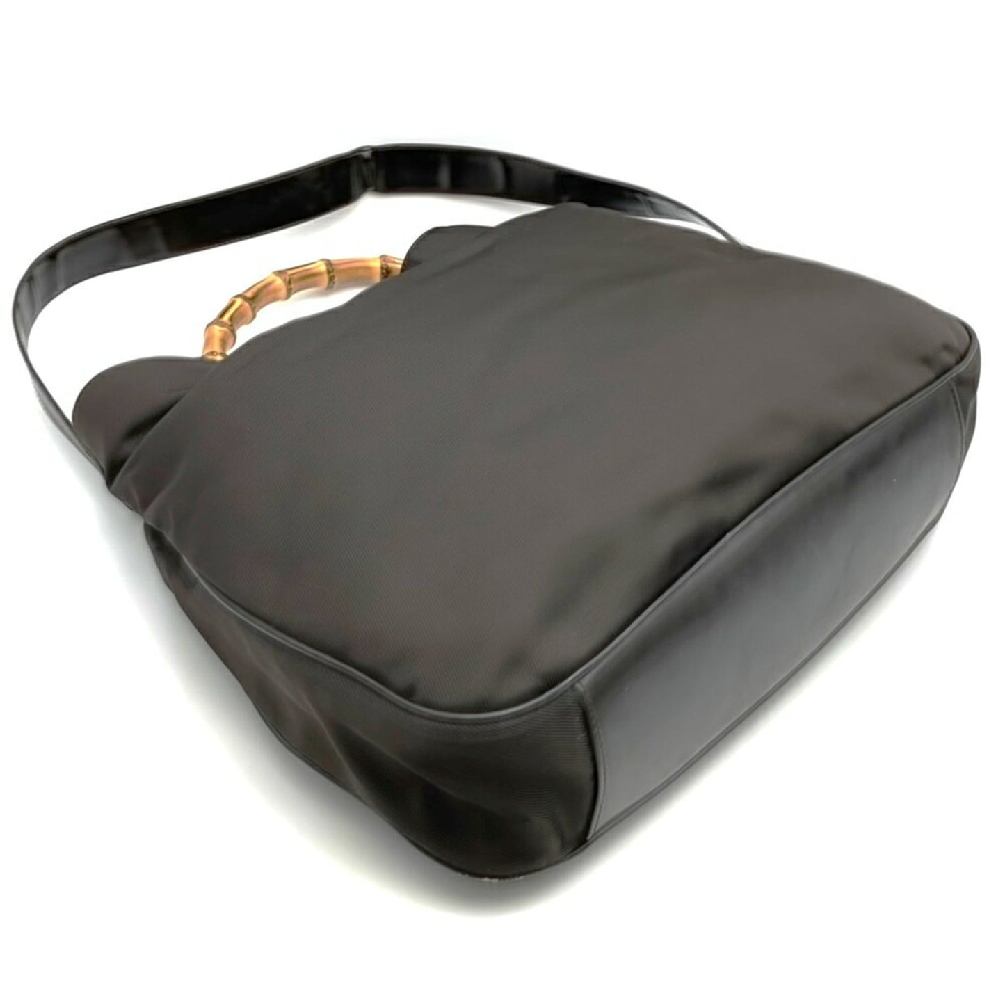 Gucci Brown Nylon Leather Shoulder Bag