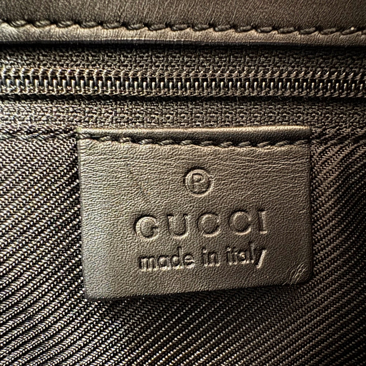 Gucci Black Gg Canvas Leather Shoulder Bag