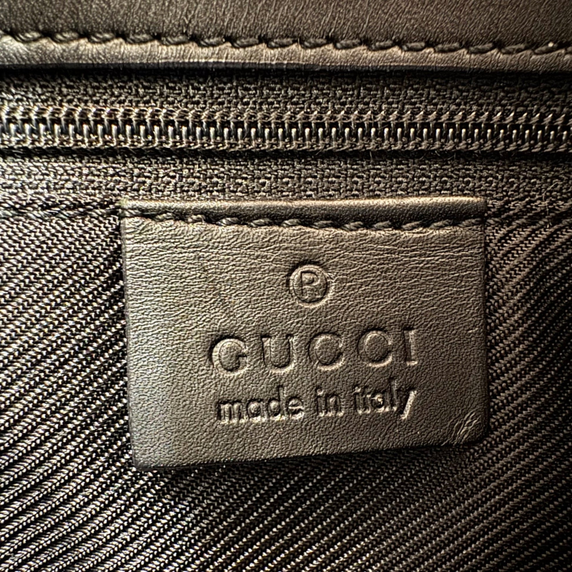 Gucci Black Gg Canvas Leather Shoulder Bag