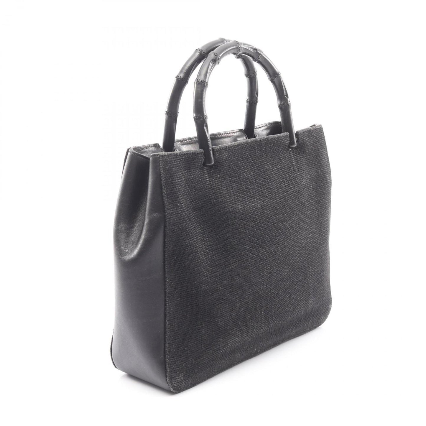 Gucci Black Canvas Leather Handbag