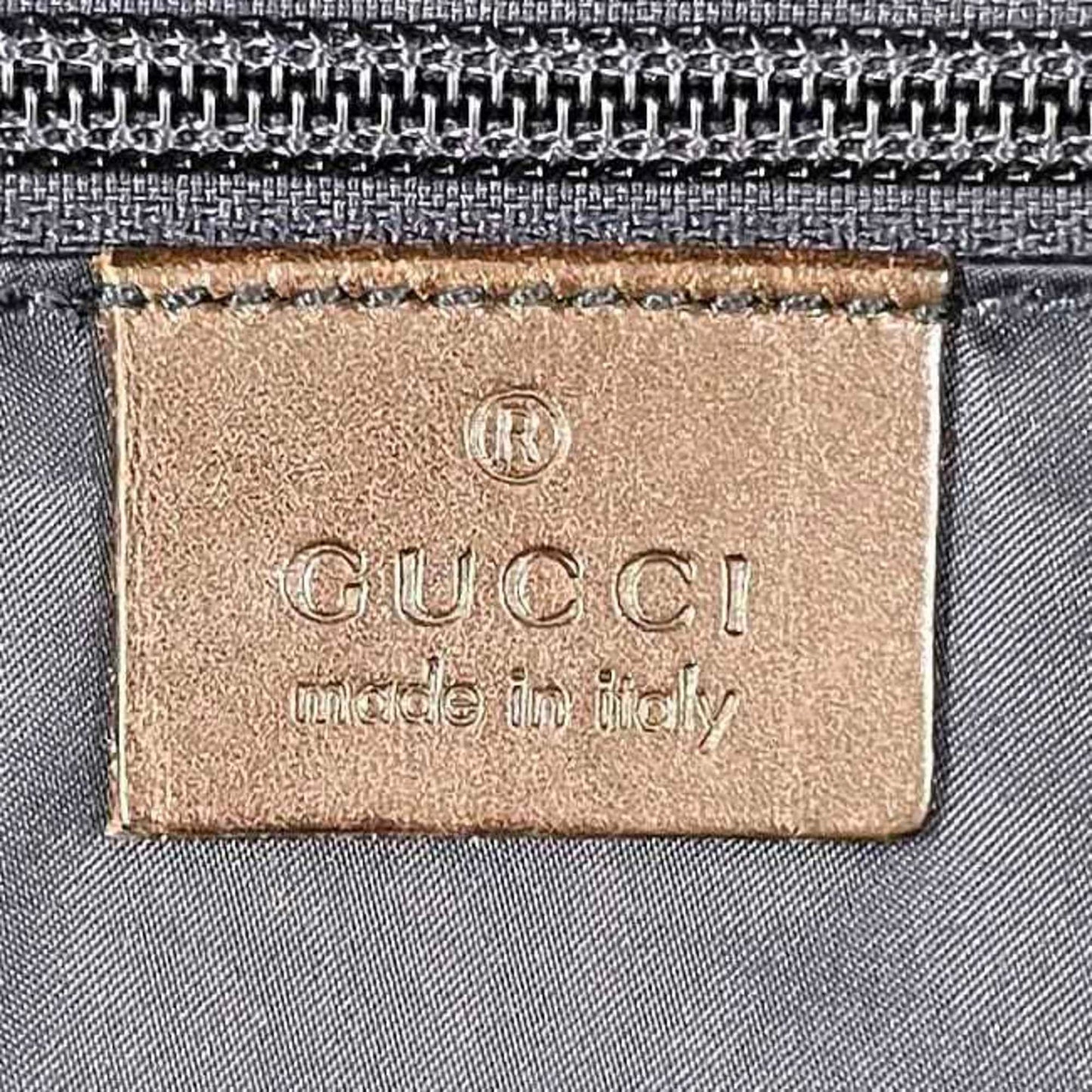 Gucci Navy Nylon Leather Tote Bag