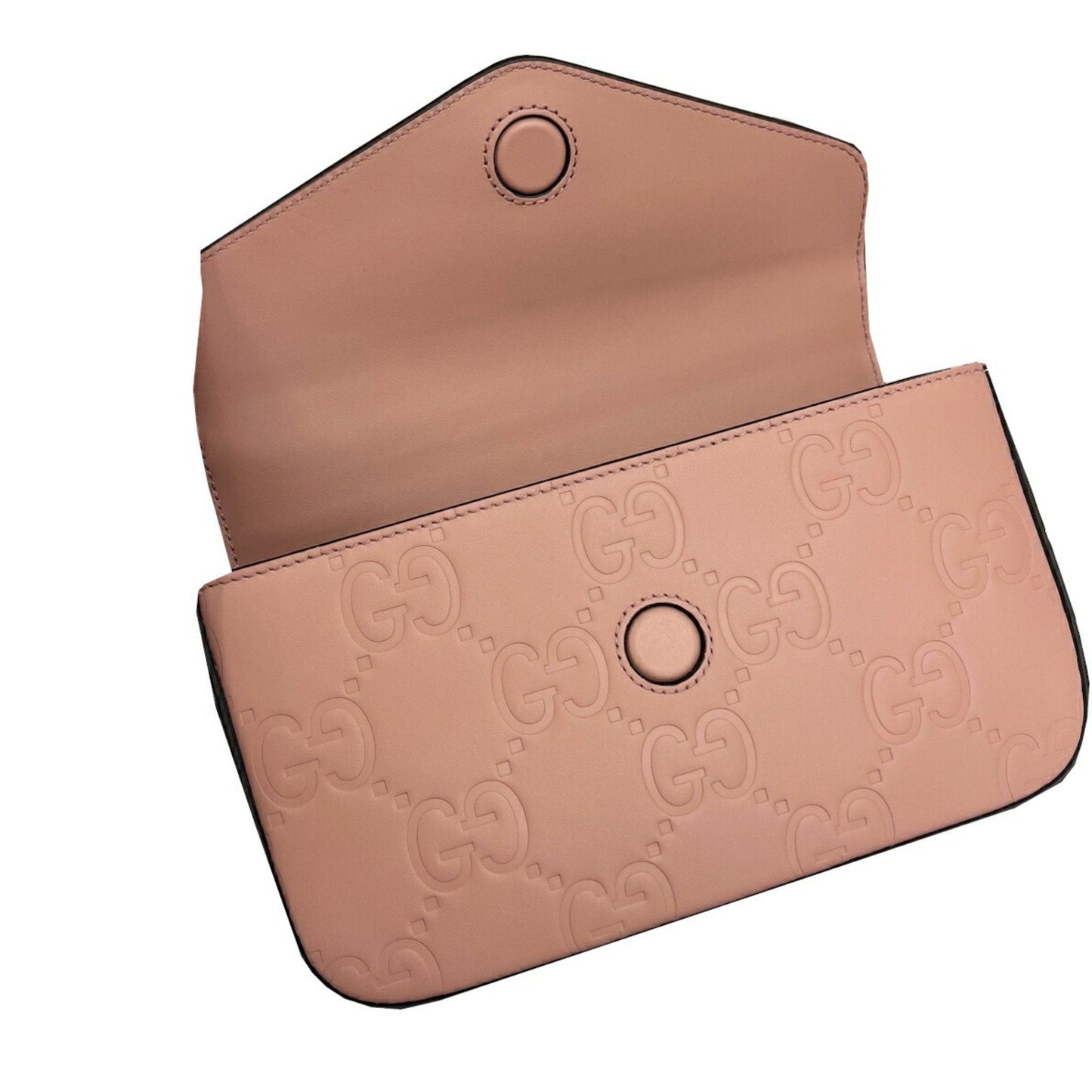 Gucci Pink Gg Leather Shoulder Bag