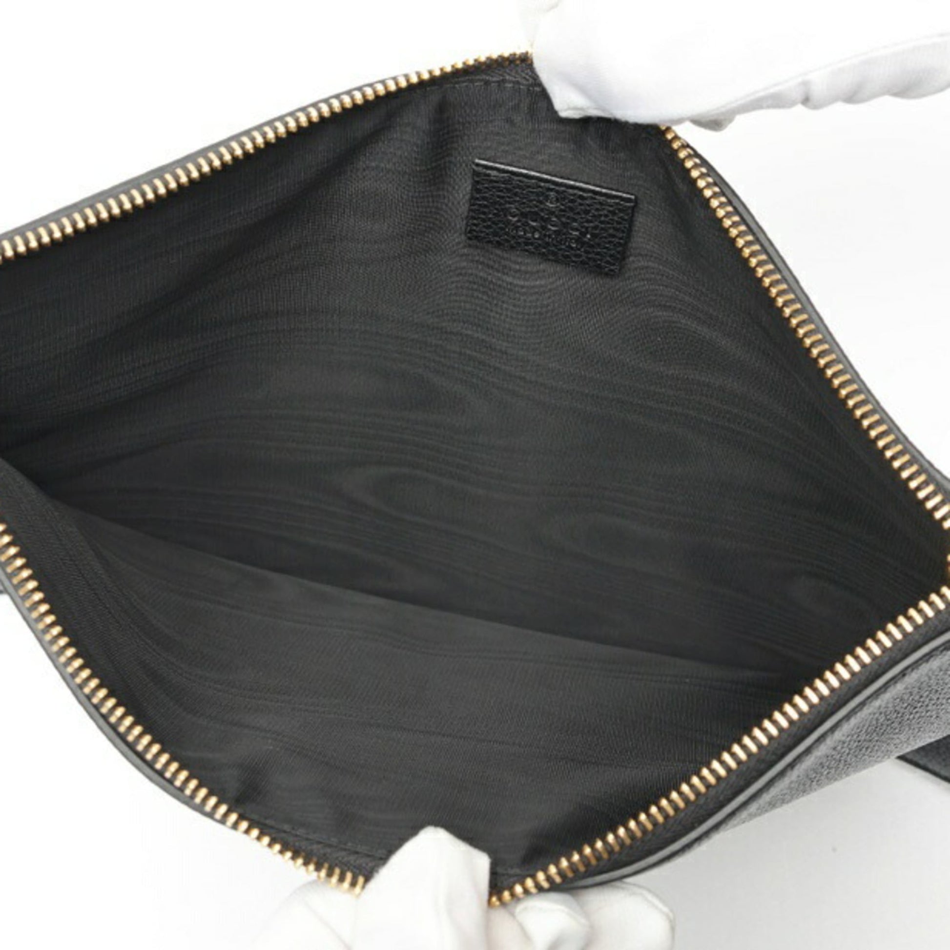 Gucci Black Leather Clutch Bag Pouch