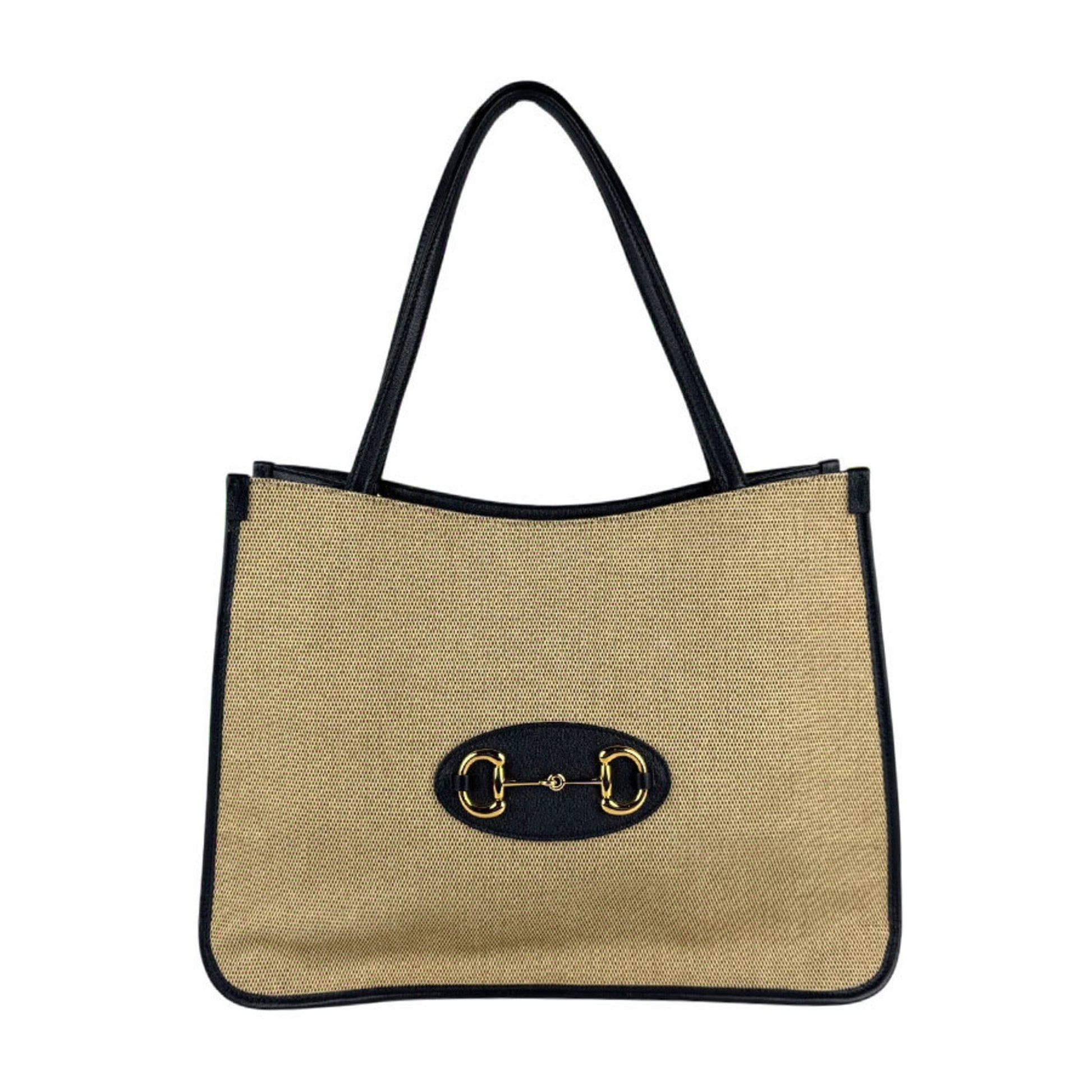 Gucci Navy Canvas Leather Shoulder Bag