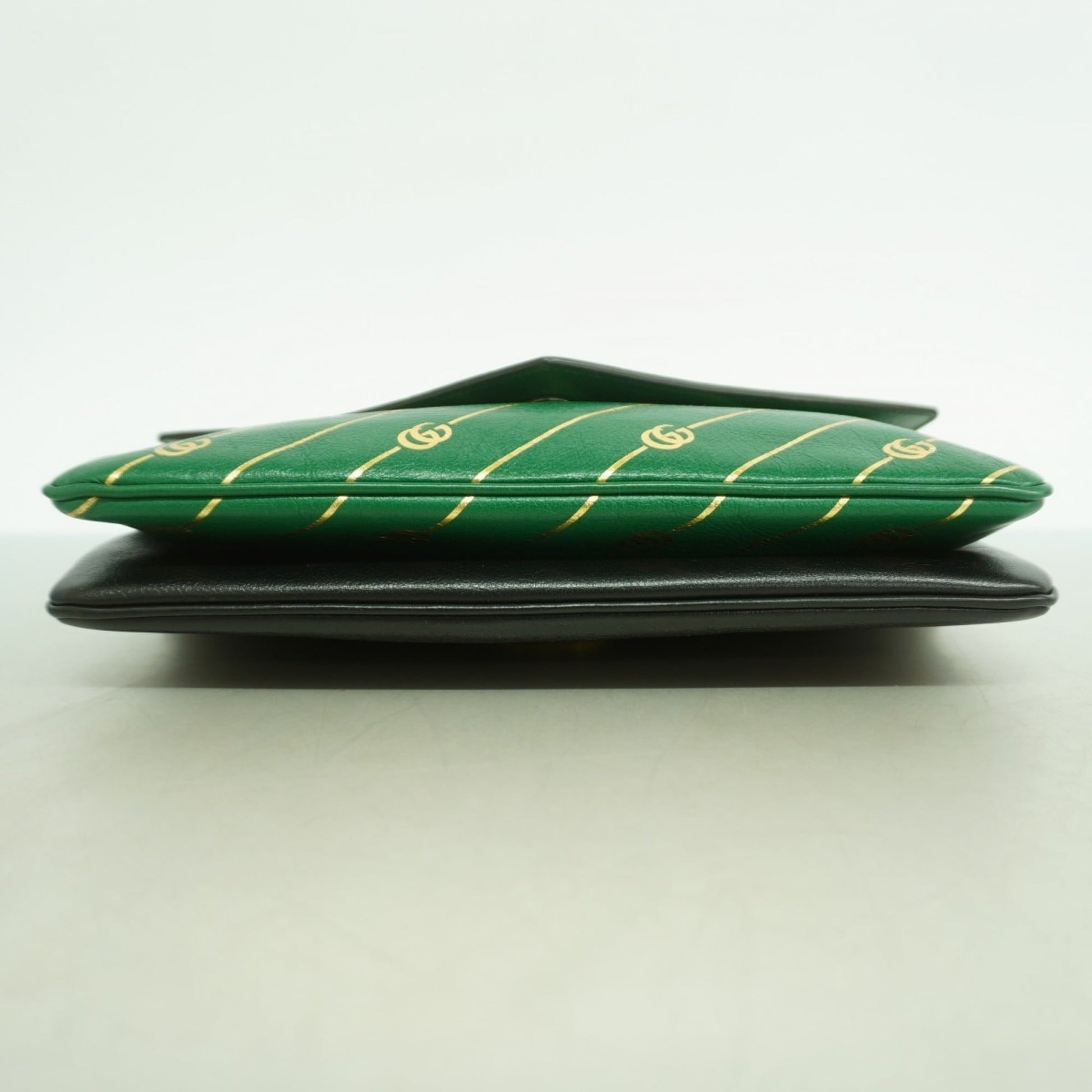 Gucci Black Green Leather Handbag
