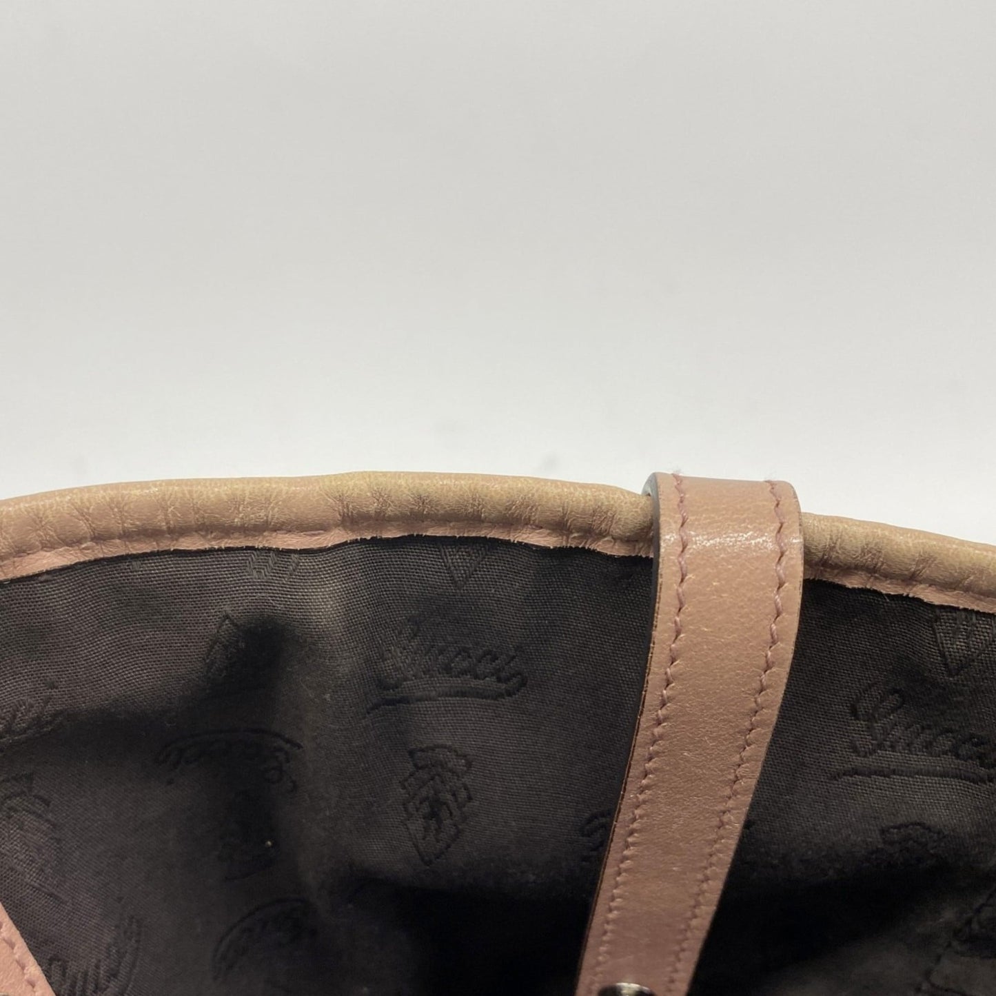 Gucci Beige Pink Canvas Tote Bag
