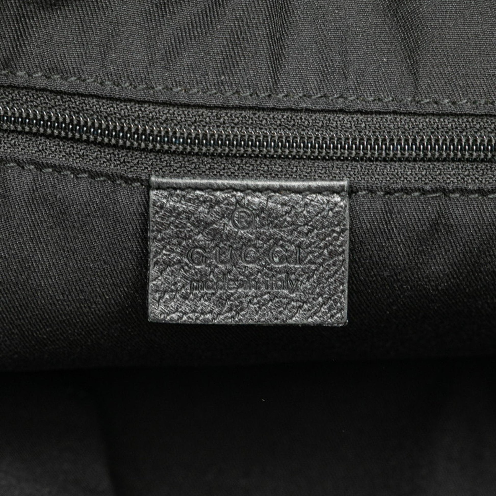 Gucci Gg Canvas Black Canvas Leather Handbag Tote Bag