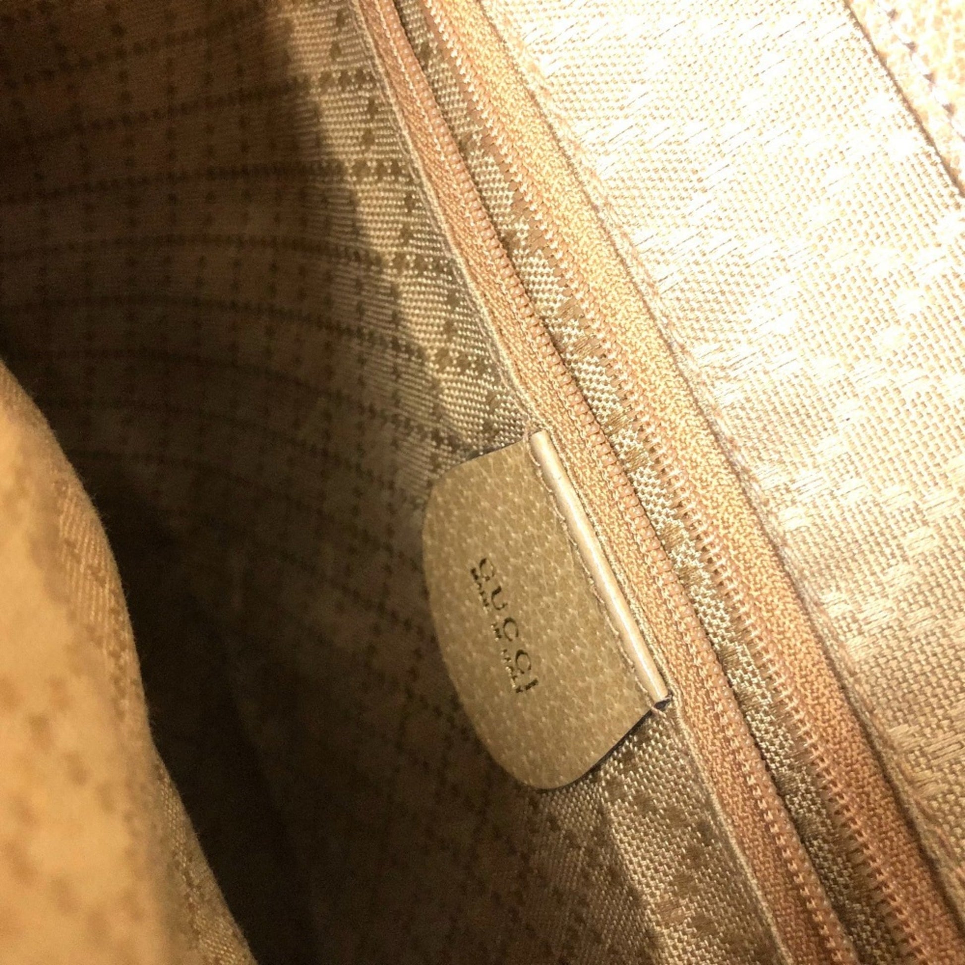 Gucci Bamboo Beige Leather Backpack