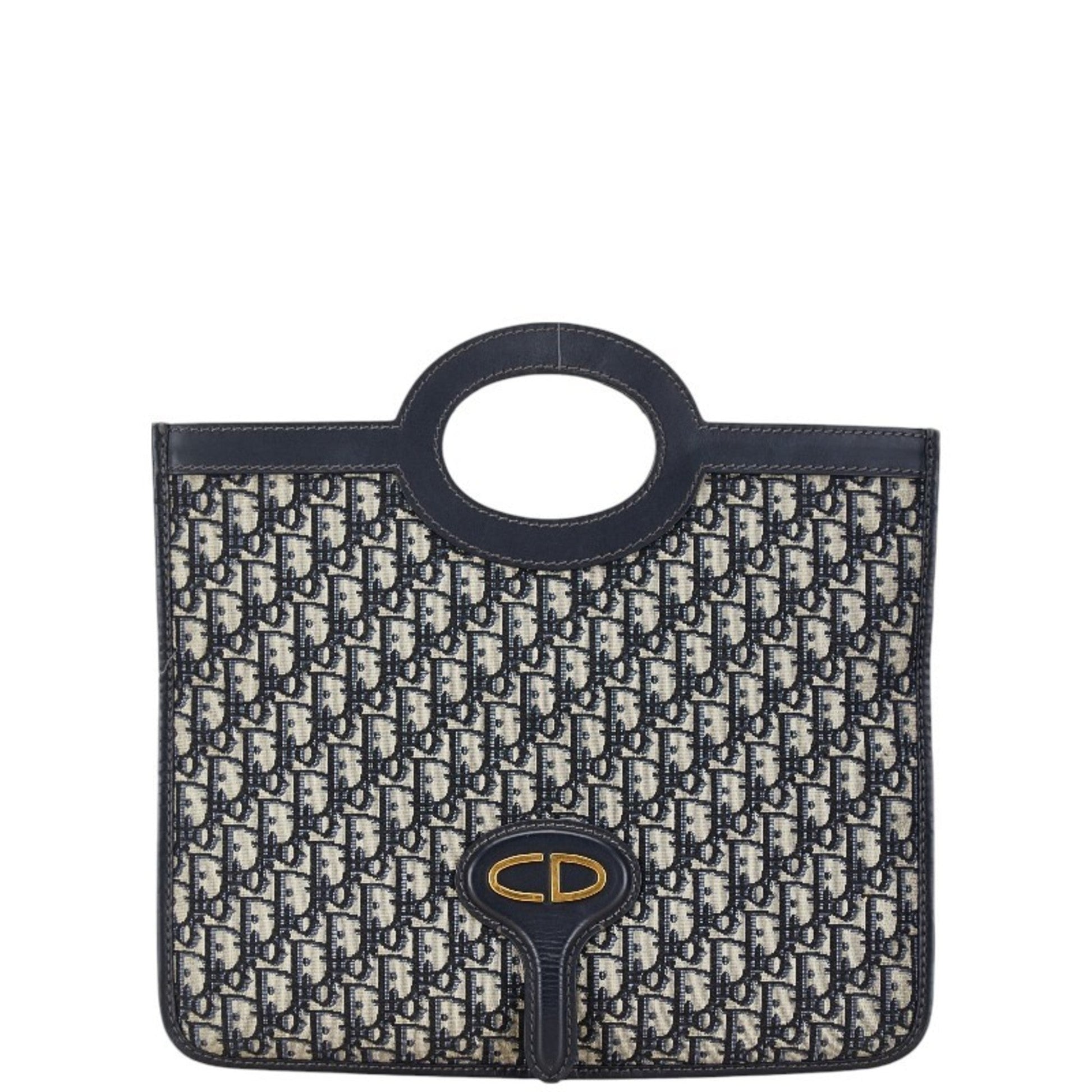 Dior Handbag Christian 2 Leather Canvas Beige