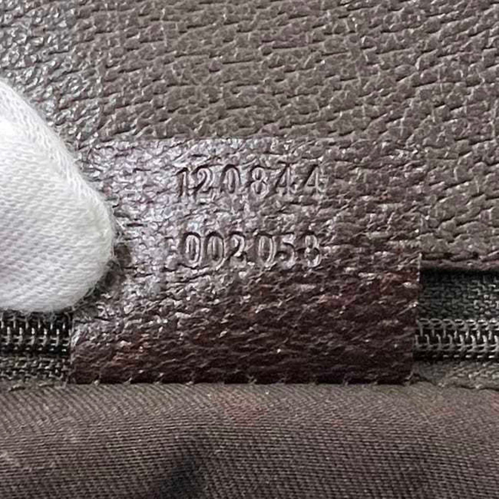 Gucci Beige Brown Canvas Leather Handbag Tote Bag