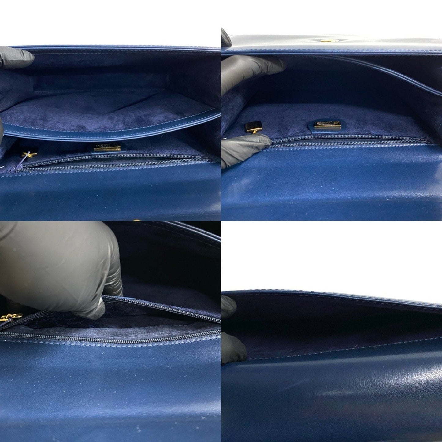 Gucci Navy Leather Handbag