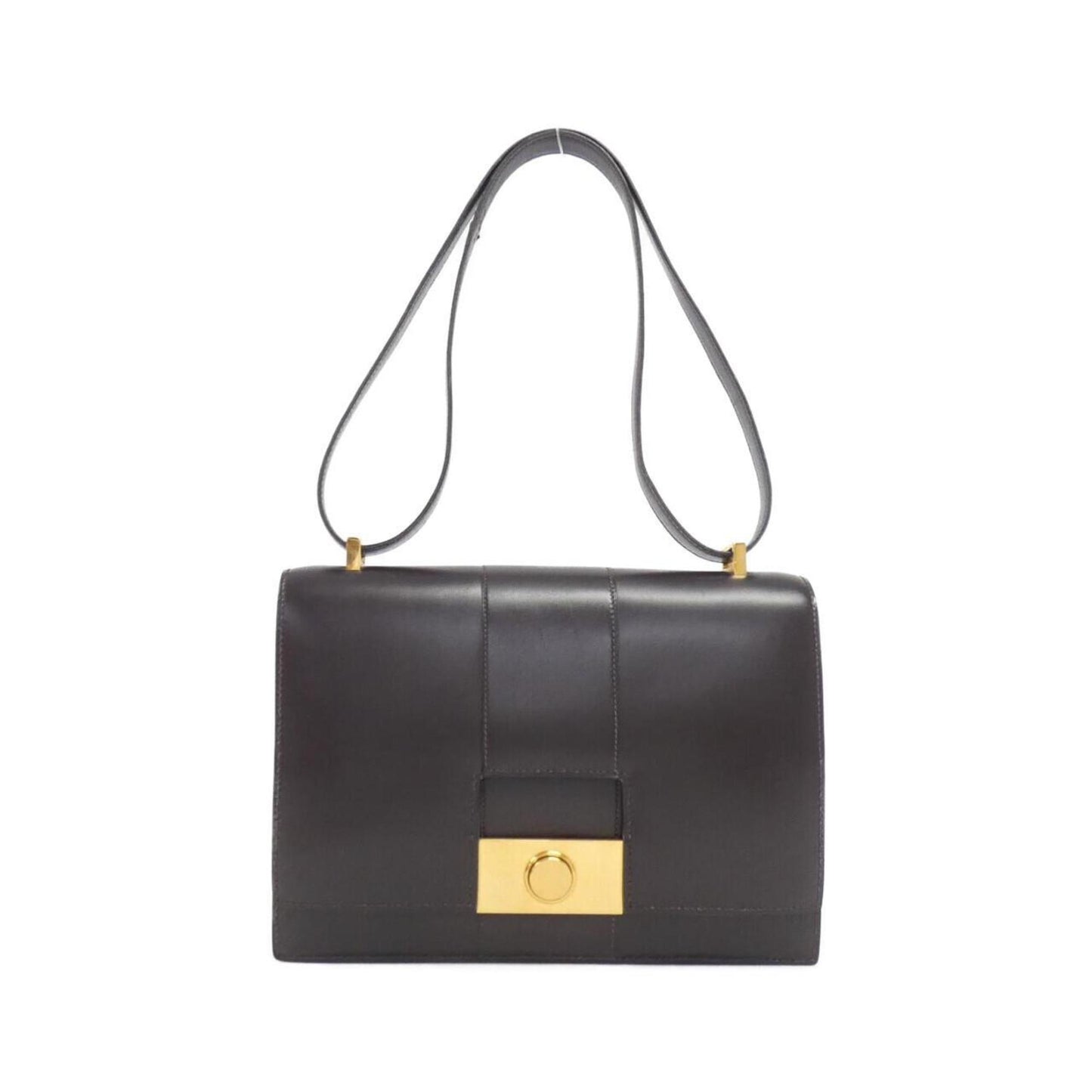 Hermes Ebene Box Calf Shoulder Bag Leather Calf Leather