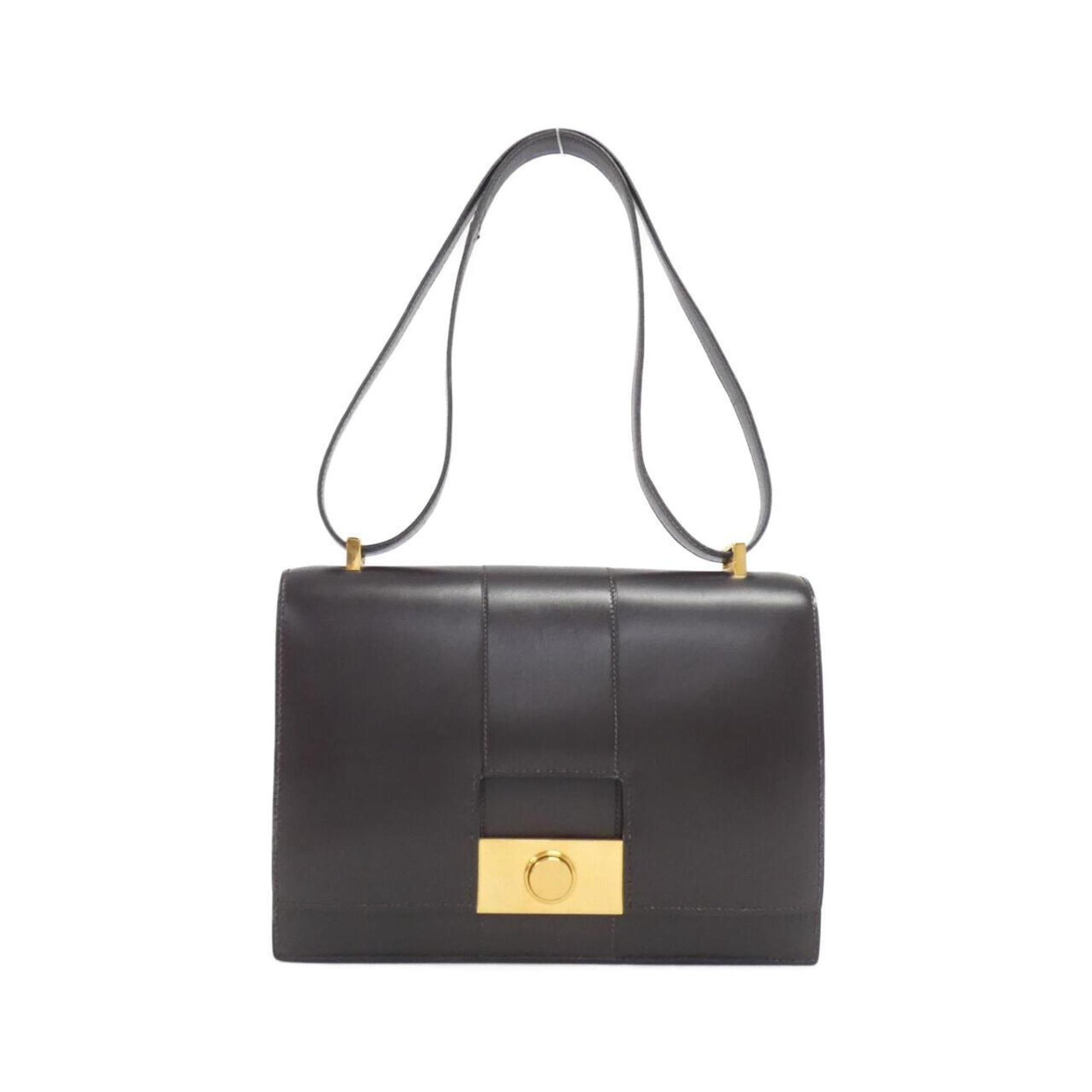 Hermes Ebene Box Calf Shoulder Bag Leather Calf Leather
