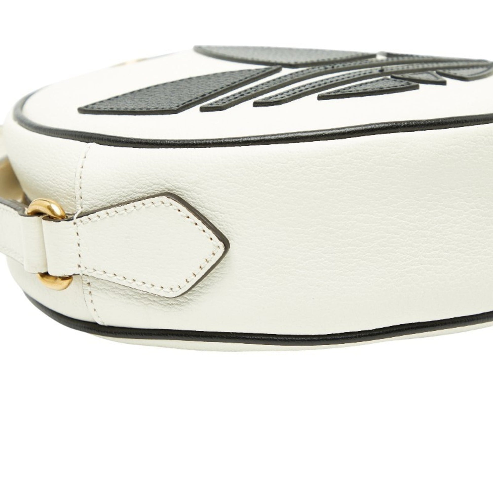 Gucci Black White Leather Shoulder Bag