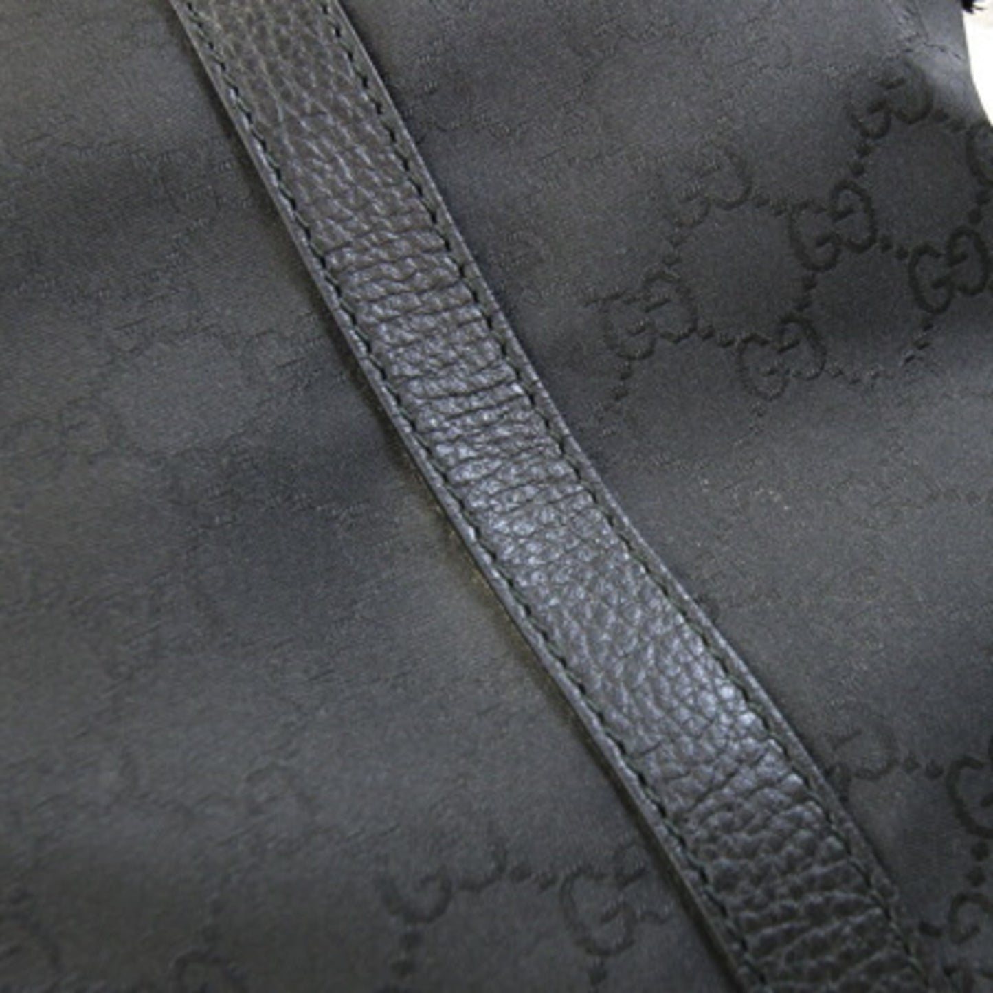 Gucci Black Nylon Leather Handbag Tote Bag