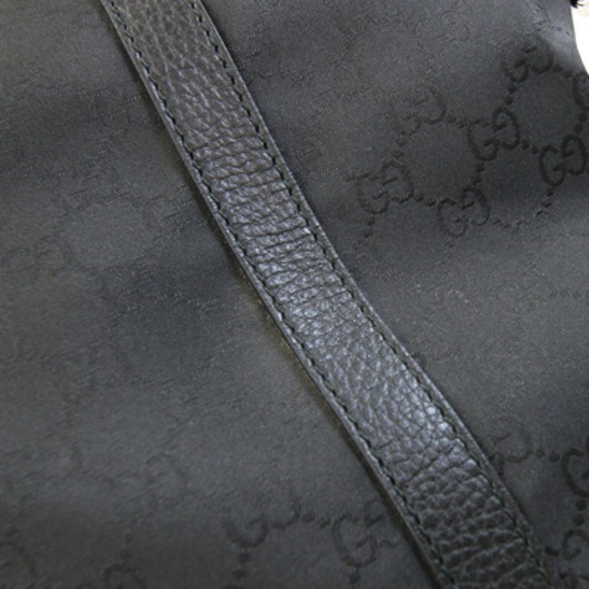Gucci Black Nylon Leather Handbag Tote Bag
