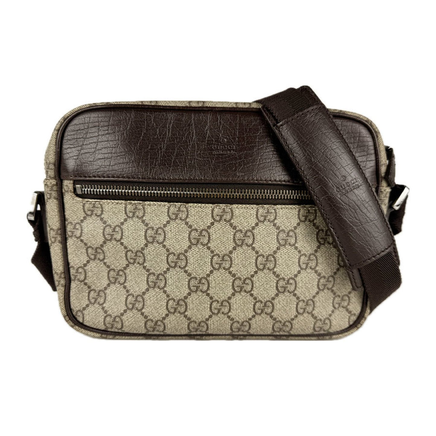 Gucci Brown Gg Supreme Leather Shoulder Bag