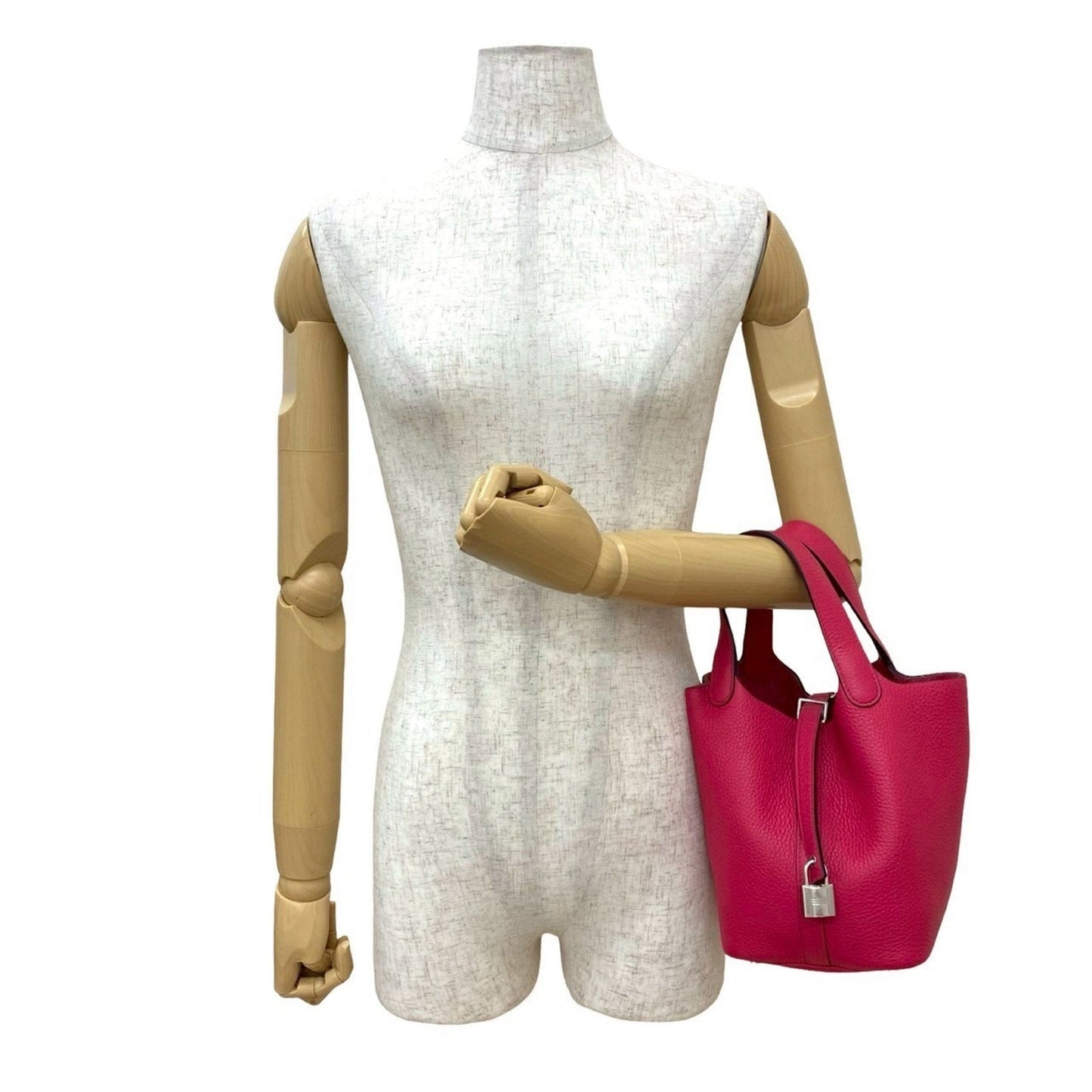 Hermes Taurillon Clemence Handbag Tote Bag Leather Pink