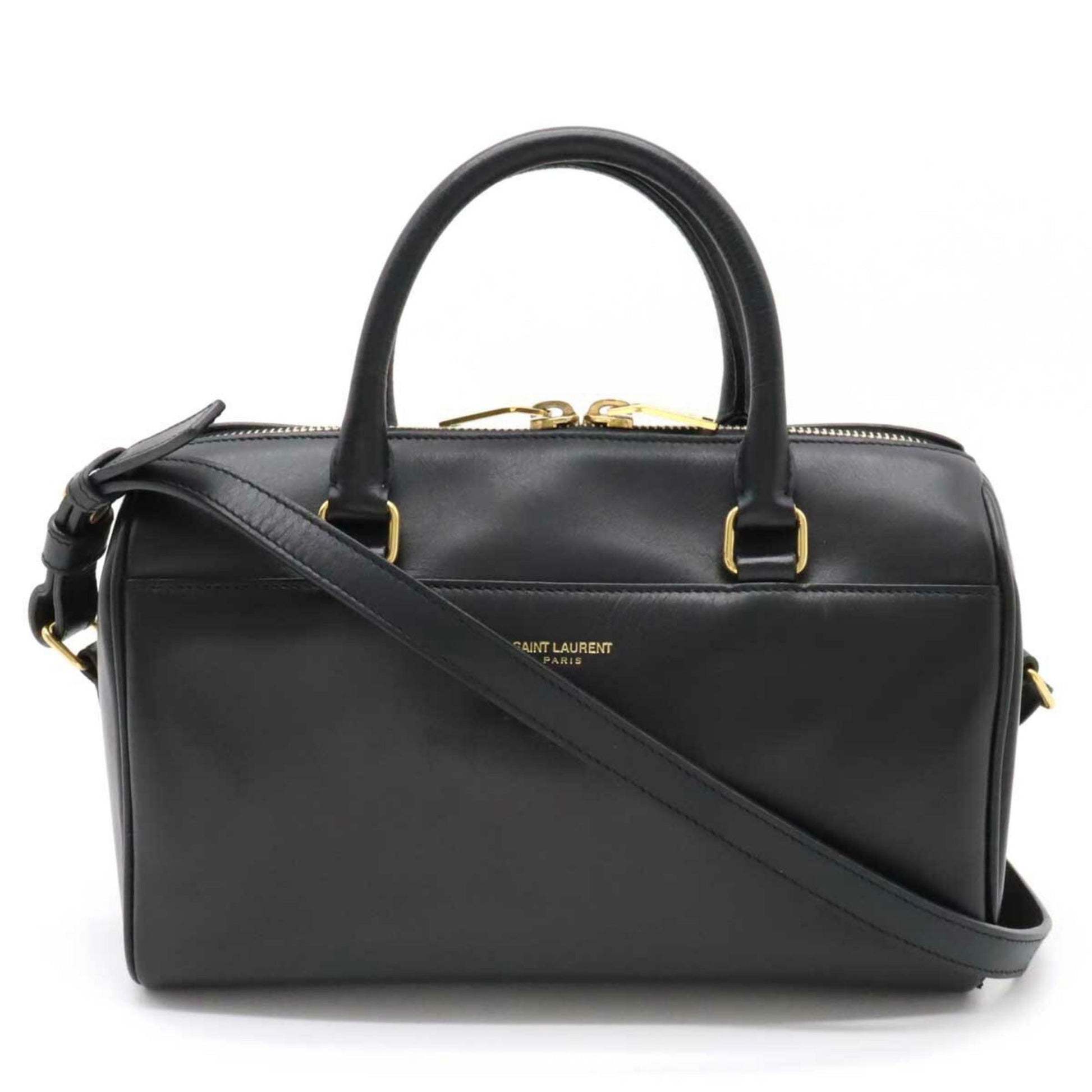 YSL Saint Laurent Shoulder Bag Leather Leather Black 330958
