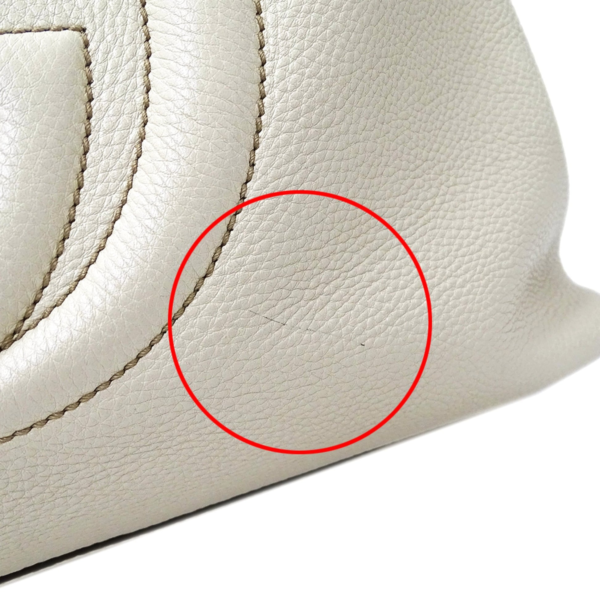 Gucci White Leather Tote Bag
