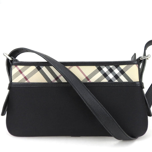 Burberry Shoulder Bag Leather Canvas Black Shoulder Bag 1