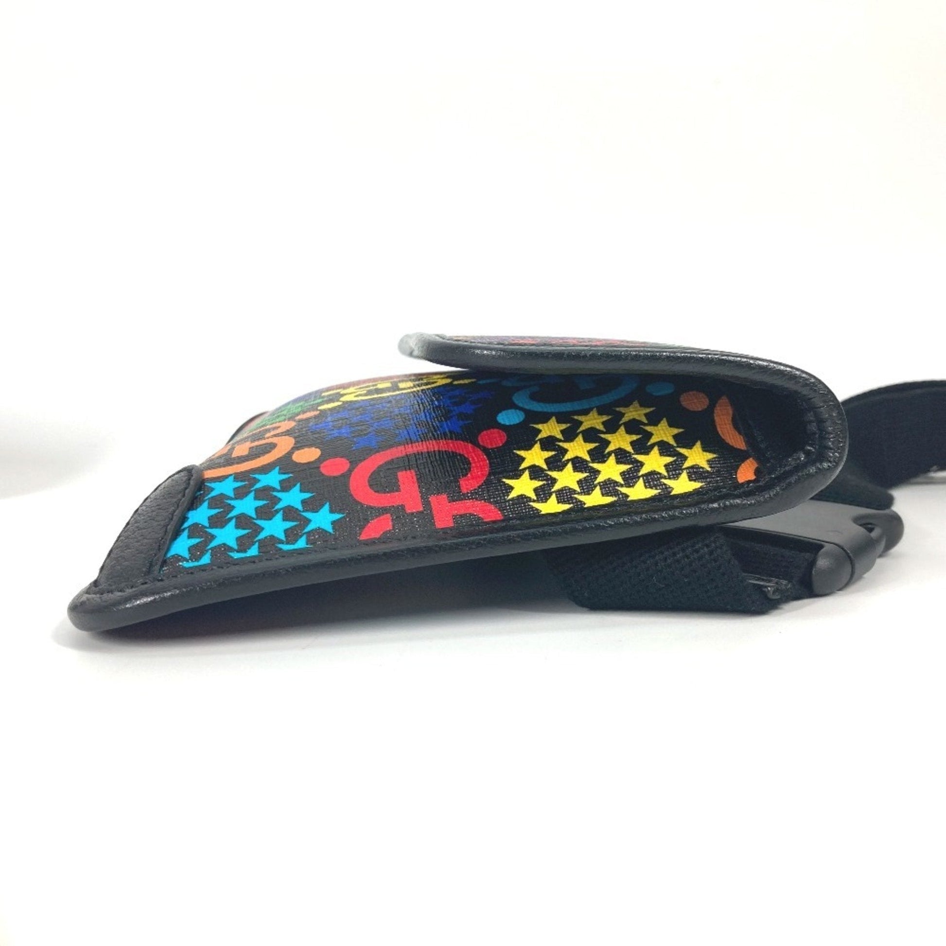 Gucci Black Multi-Color Leather Pvc Shoulder Bag Sling Bag
