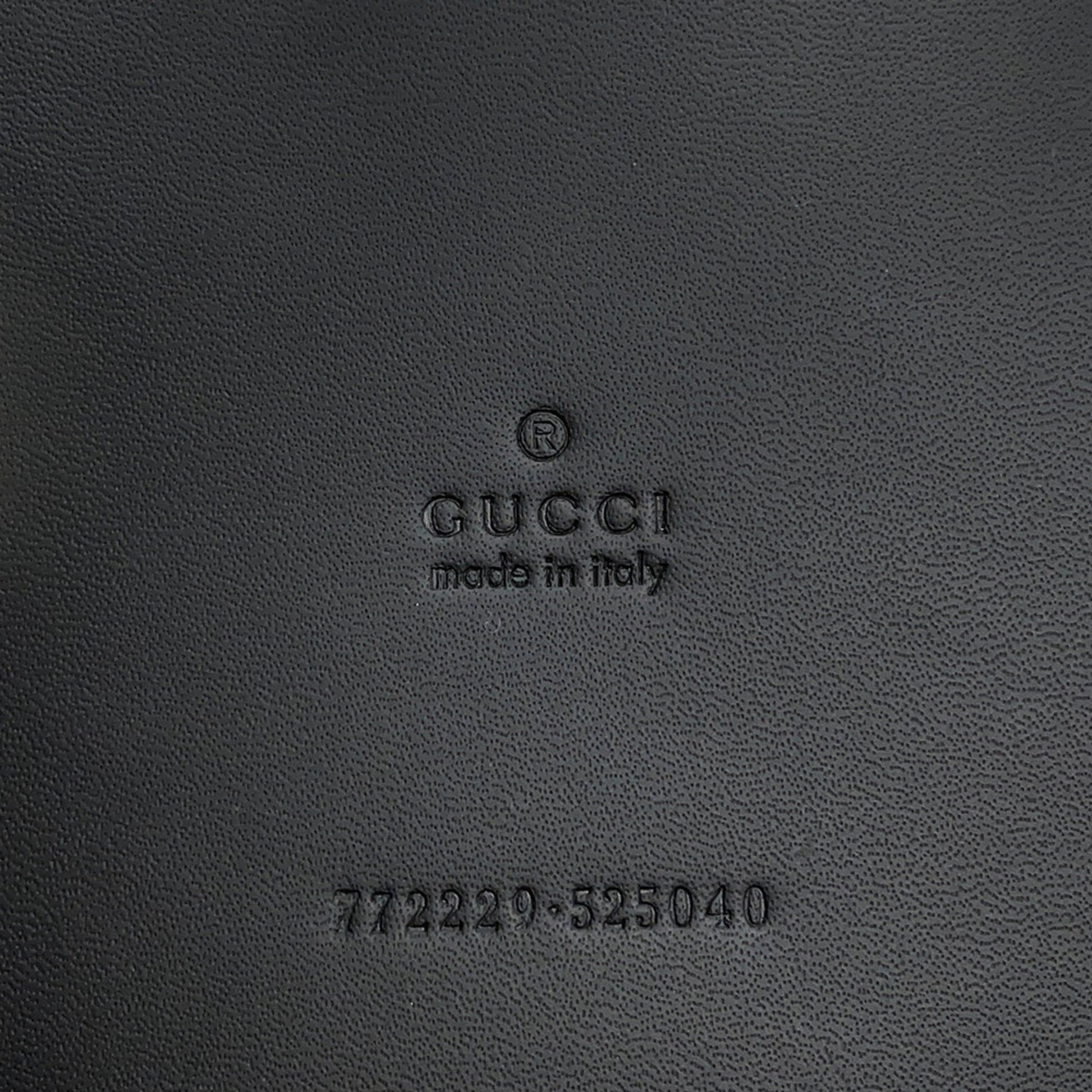 Gucci Black Gg Leather Tote Bag