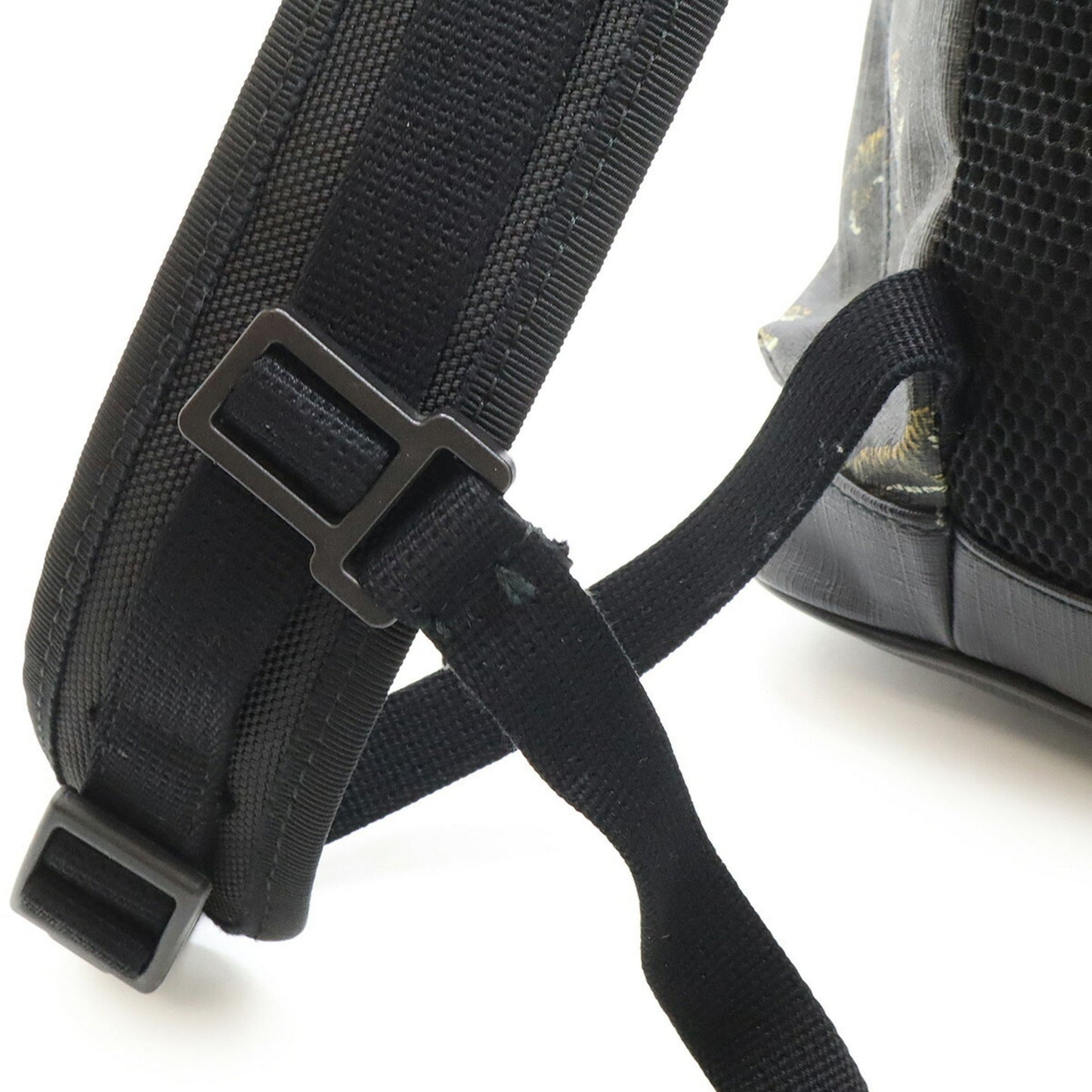Gucci Sherry Line Black Gray Navy Red Color Pvc Leather Backpack