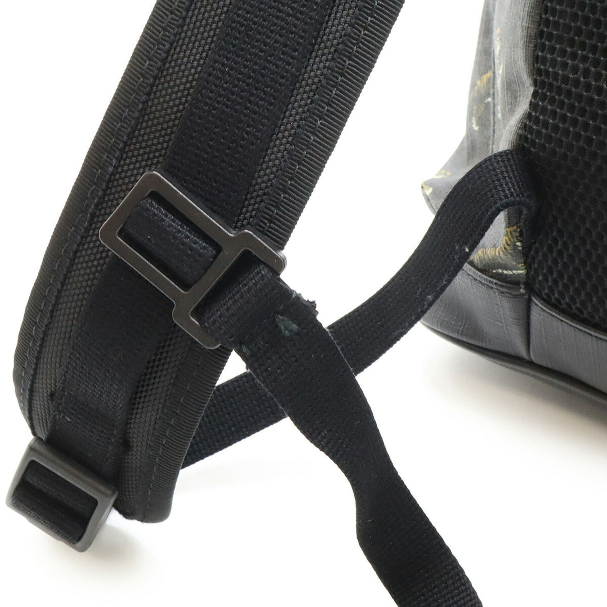 Gucci Sherry Line Black Gray Navy Red Color Pvc Leather Backpack