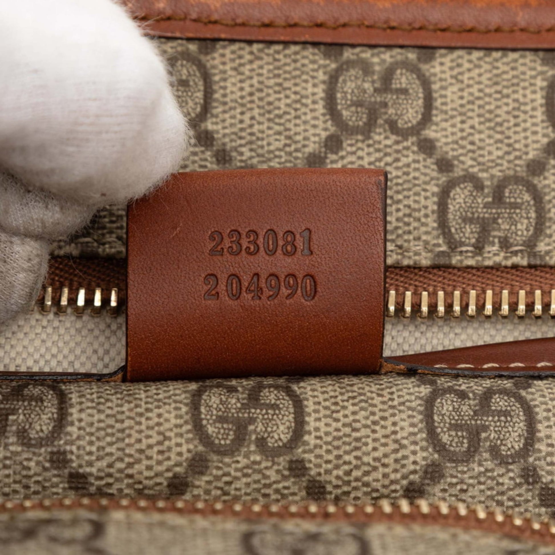 Gucci Beige Brown Gg Supreme Pvc Leather Tote Bag