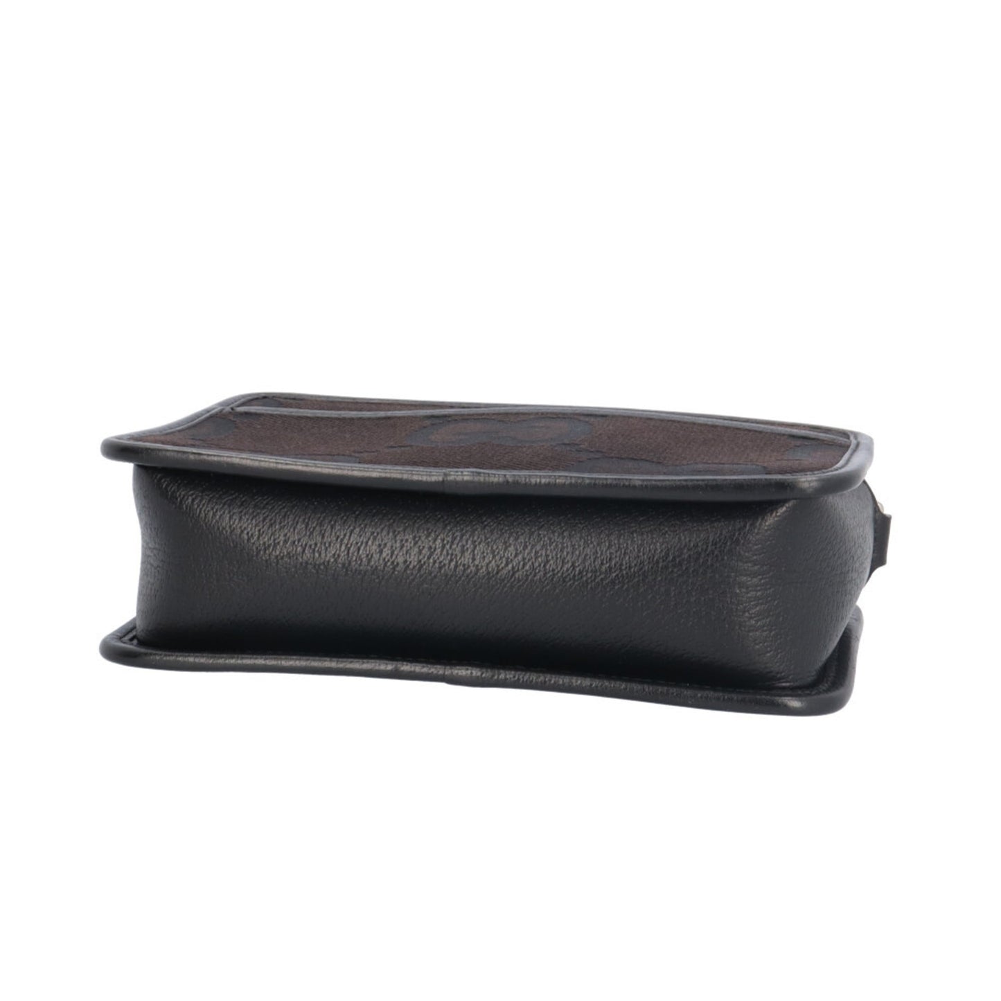 Gucci Black Gg Canvas Leather Shoulder Bag