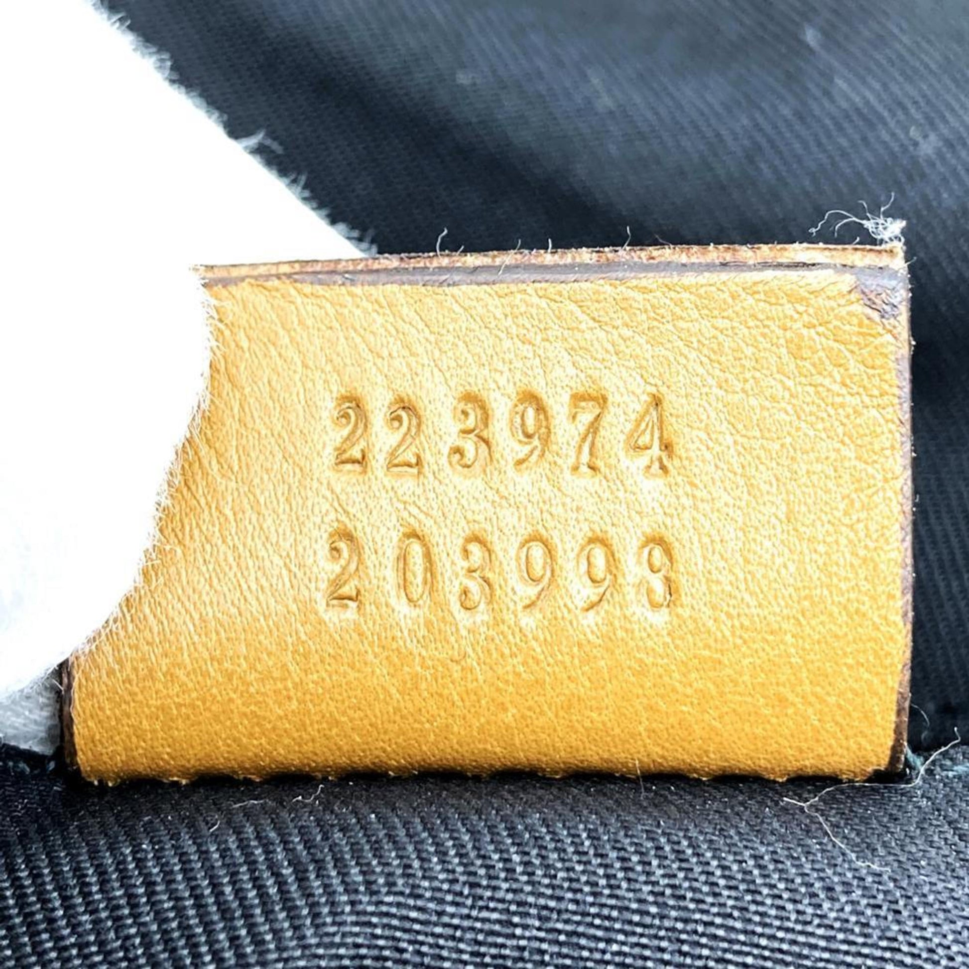 Gucci Brown Canvas Leather Handbag