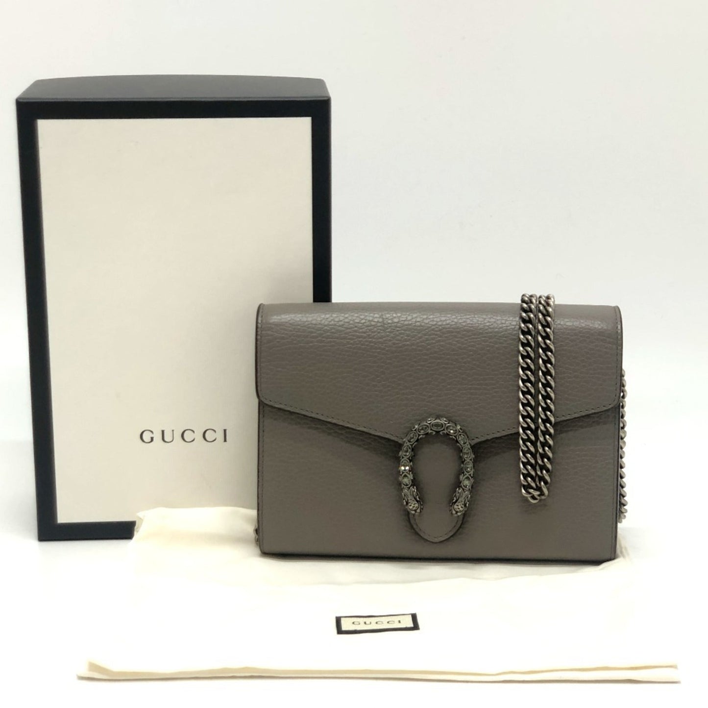Gucci Gray Leather Shoulder Bag