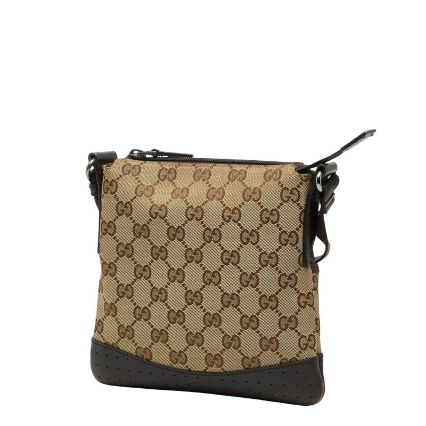 Gucci Gg Canvas Beige Brown Gg Canvas Leather Shoulder Bag