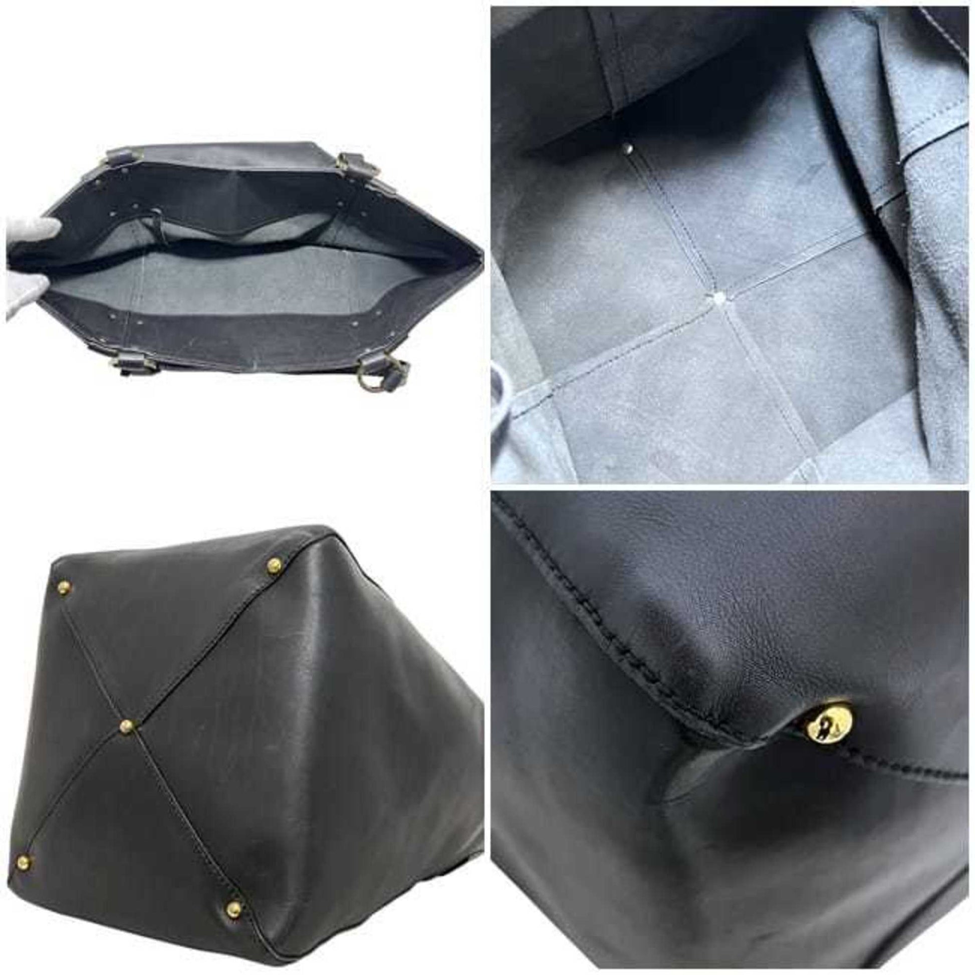 Gucci Black Leather Tote Bag