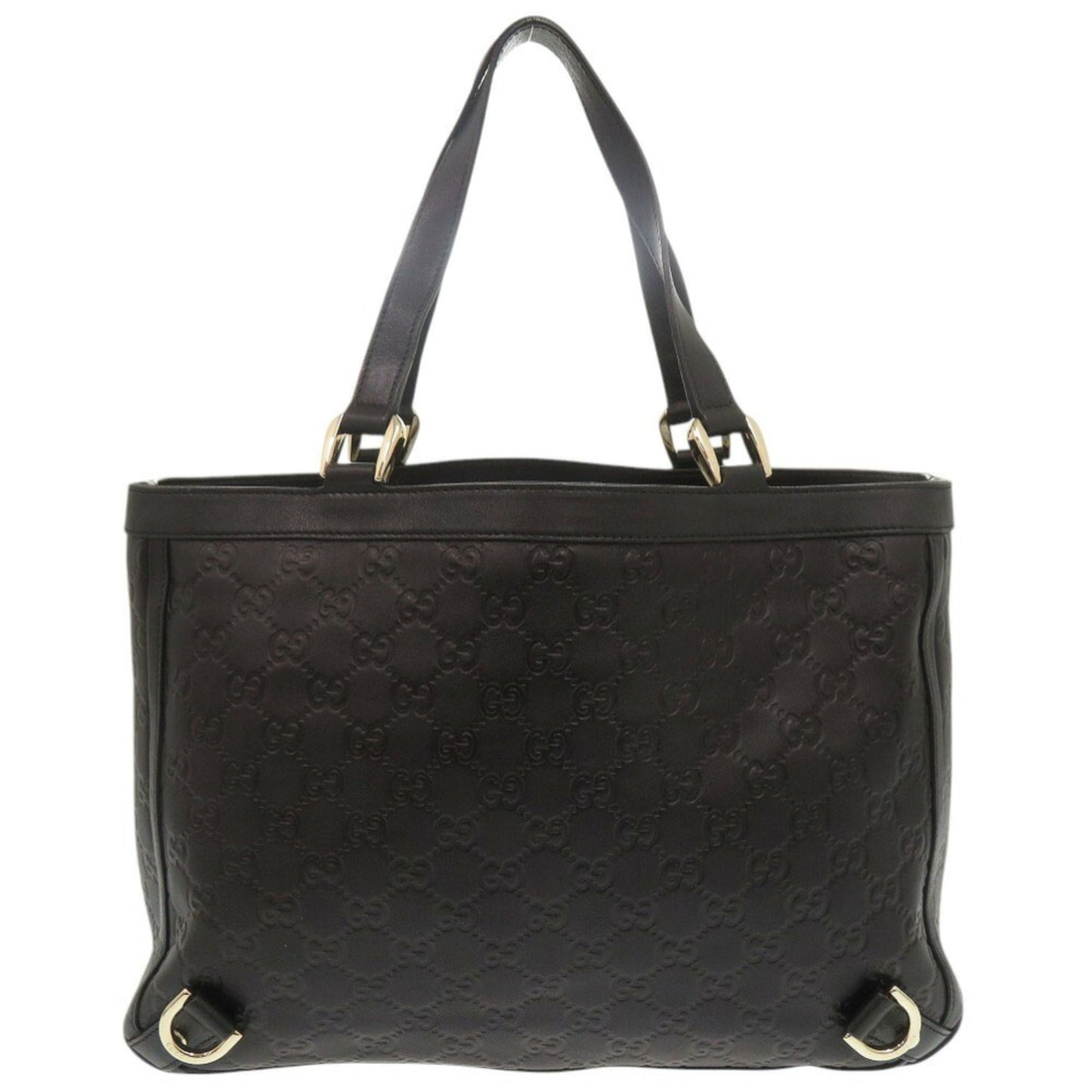 Gucci Black Leather Handbag Tote Bag