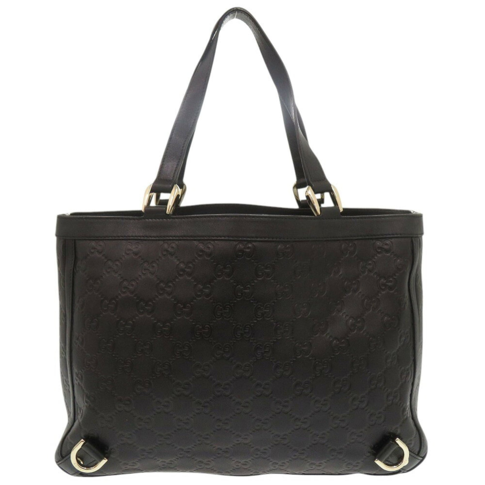 Gucci Black Leather Handbag Tote Bag