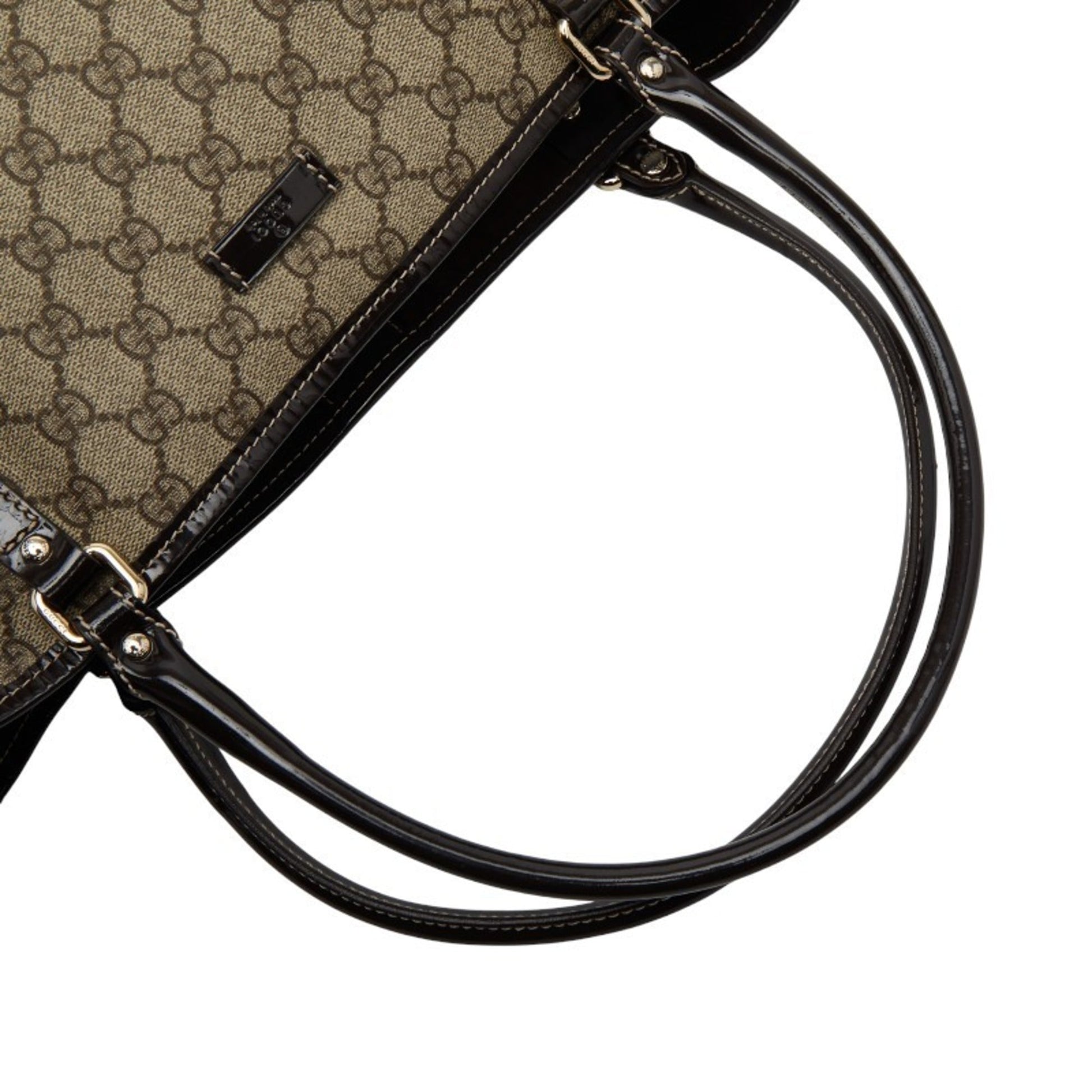 Gucci Beige Brown Pvc Leather Handbag Tote Bag
