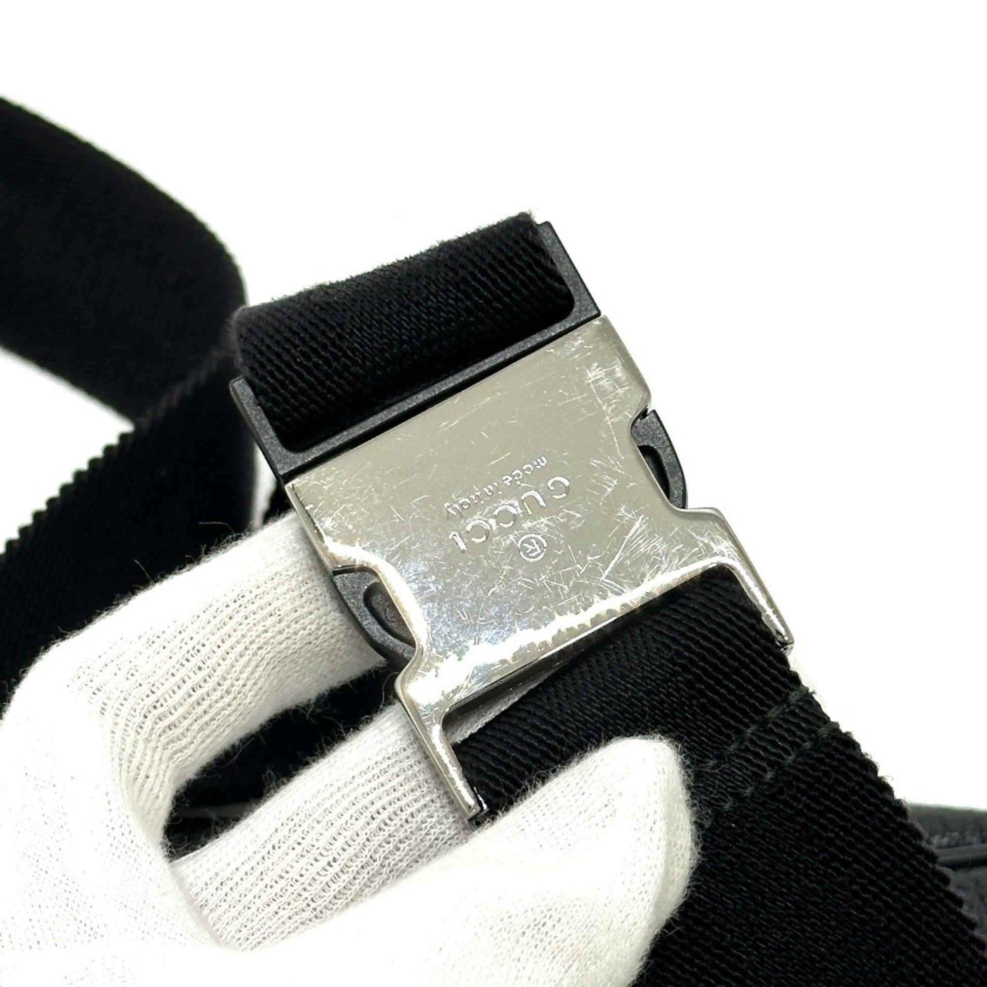 Gucci Black Nylon Leather Sling Bag