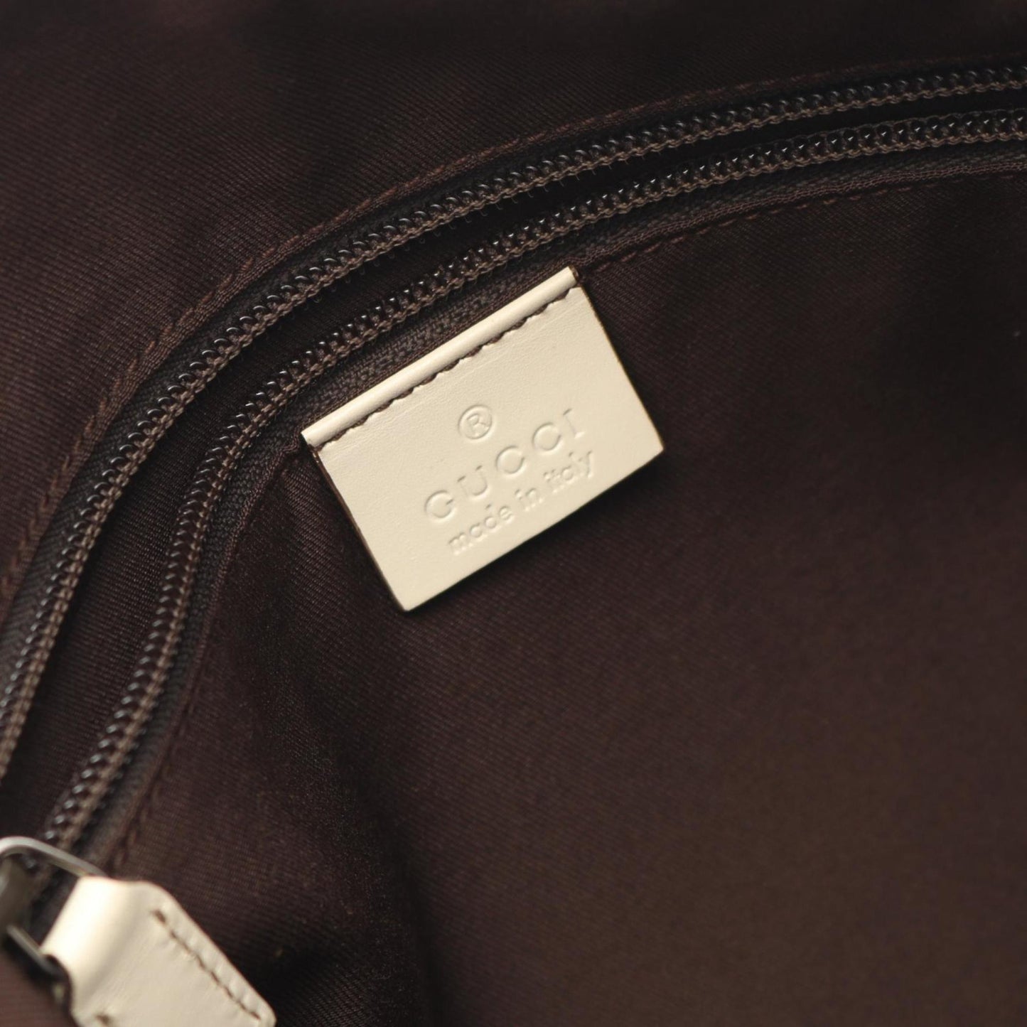 Gucci Beige White Gg Canvas Leather Shoulder Bag