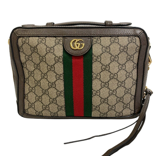 Gucci Brown Pvc Coated Canvas Shoulder Bag