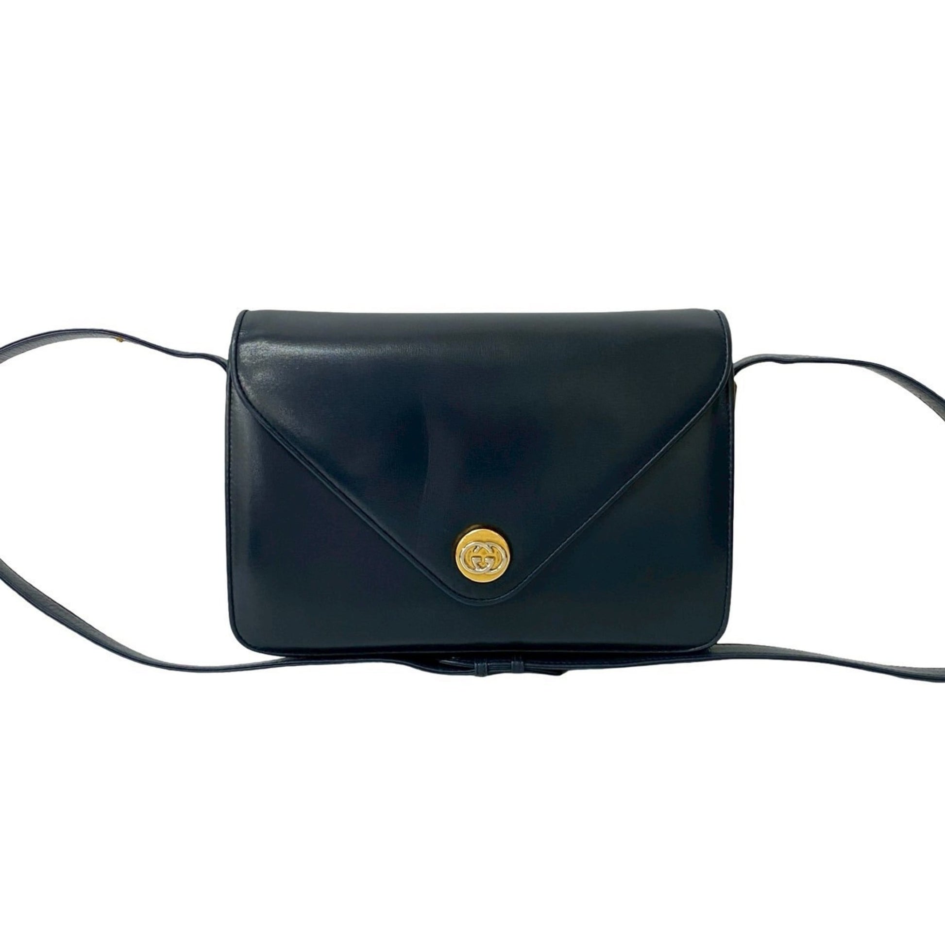 Gucci Navy Leather Pochette Shoulder Bag