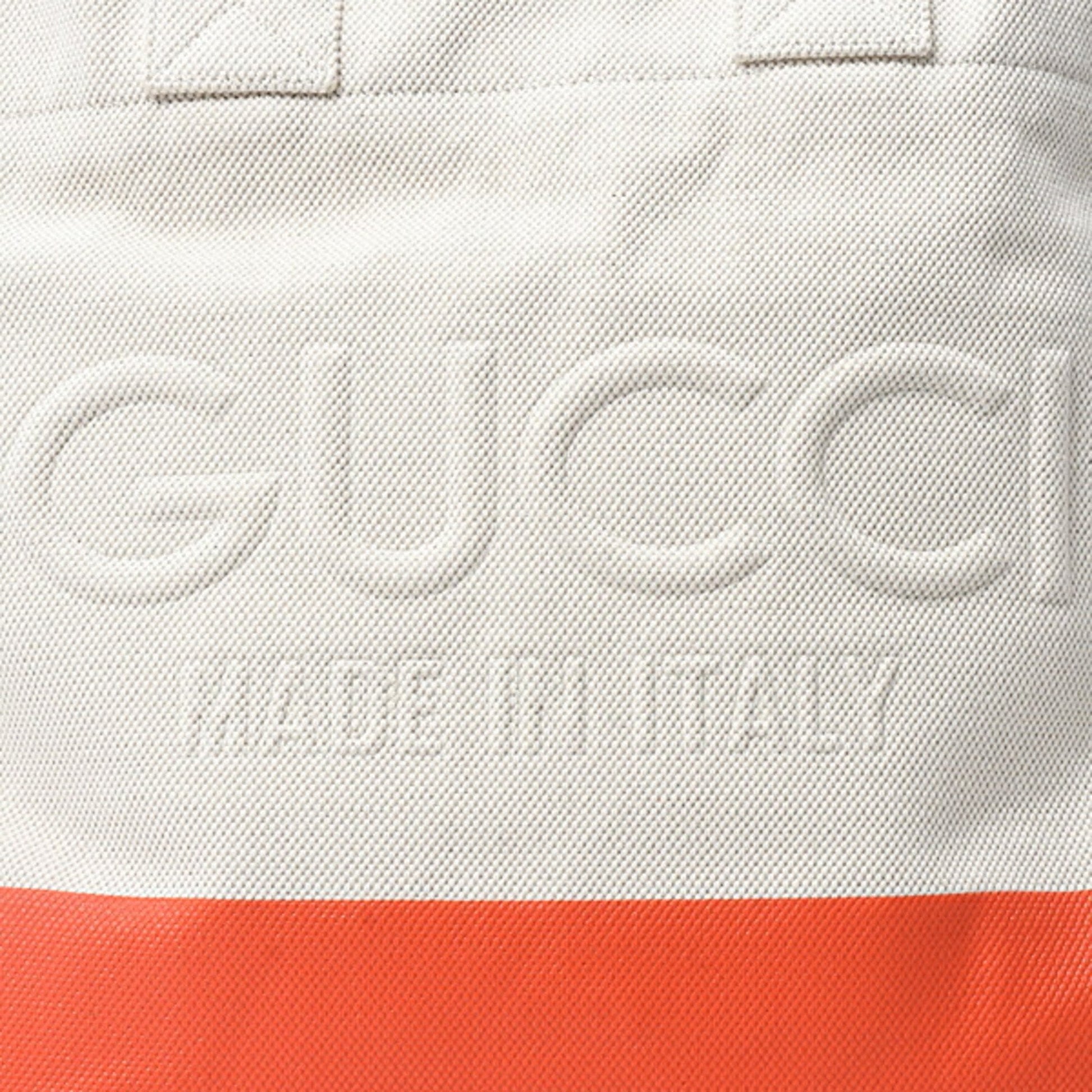 Gucci Orange White Canvas Handbag Tote Bag