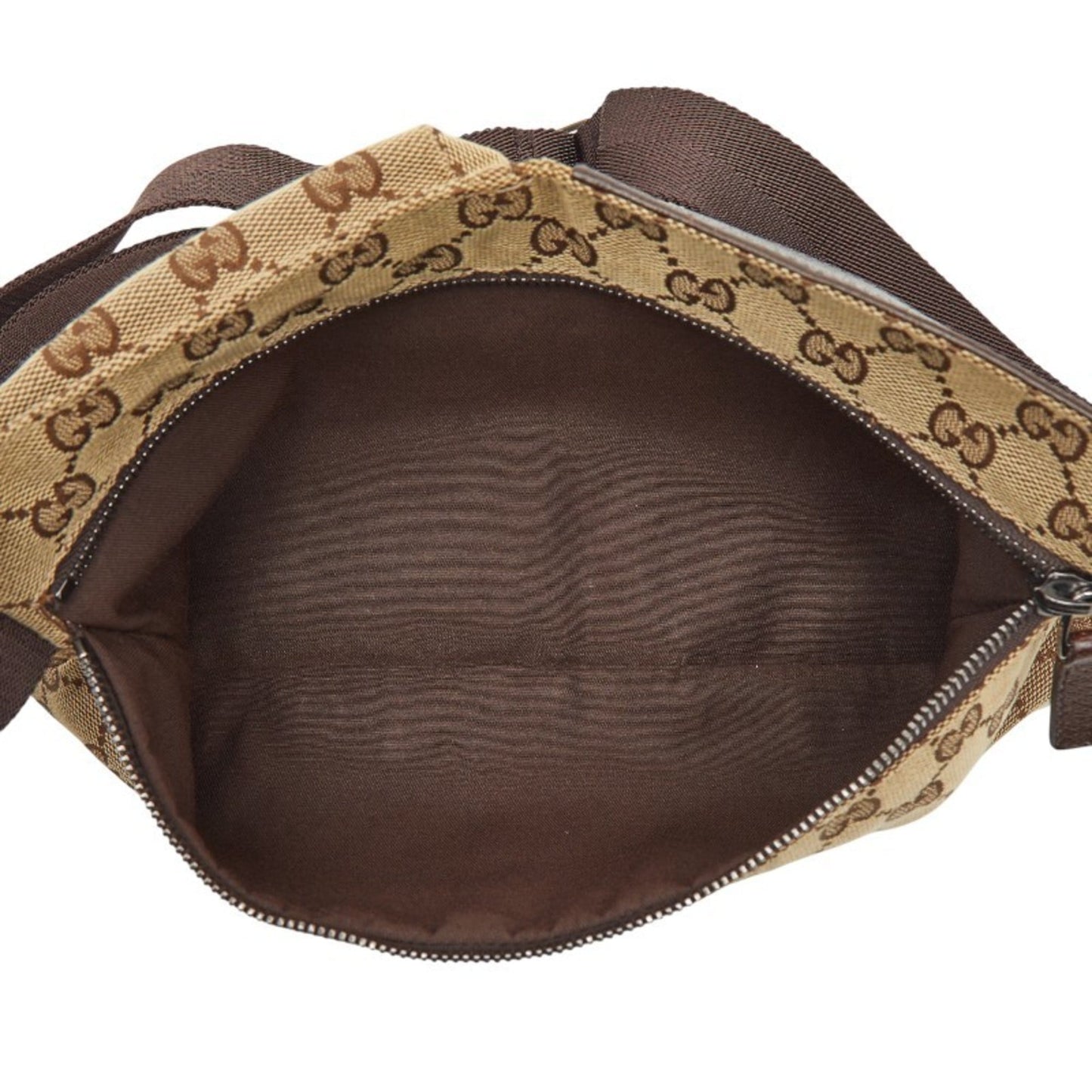 Gucci Gg Canvas Beige Brown Gg Canvas Leather Sling Bag