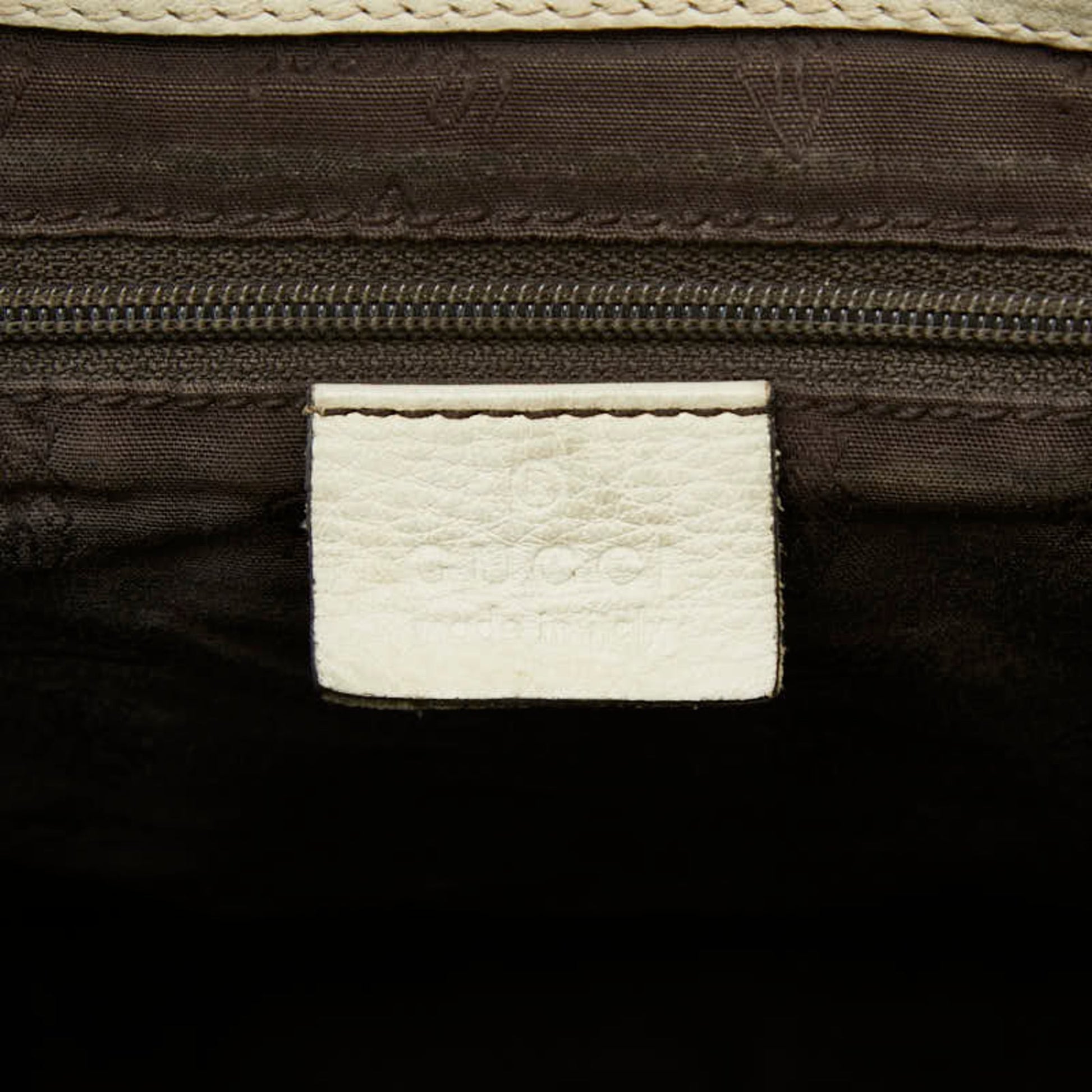 Gucci Ivory White Leather Handbag Tote Bag
