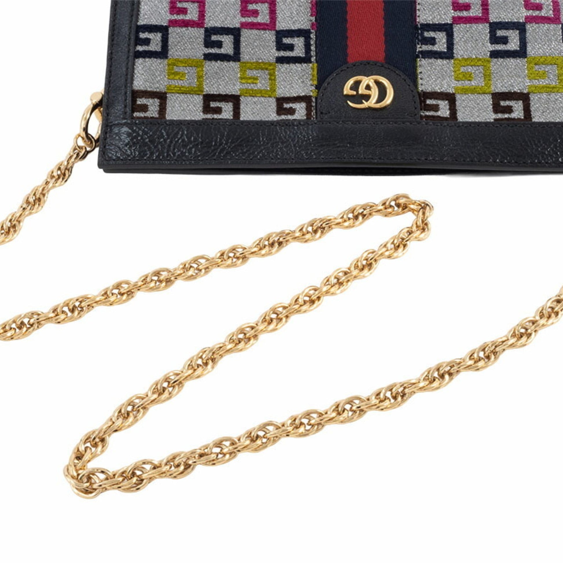 Gucci Multi-Color Canvas Leather Shoulder Bag